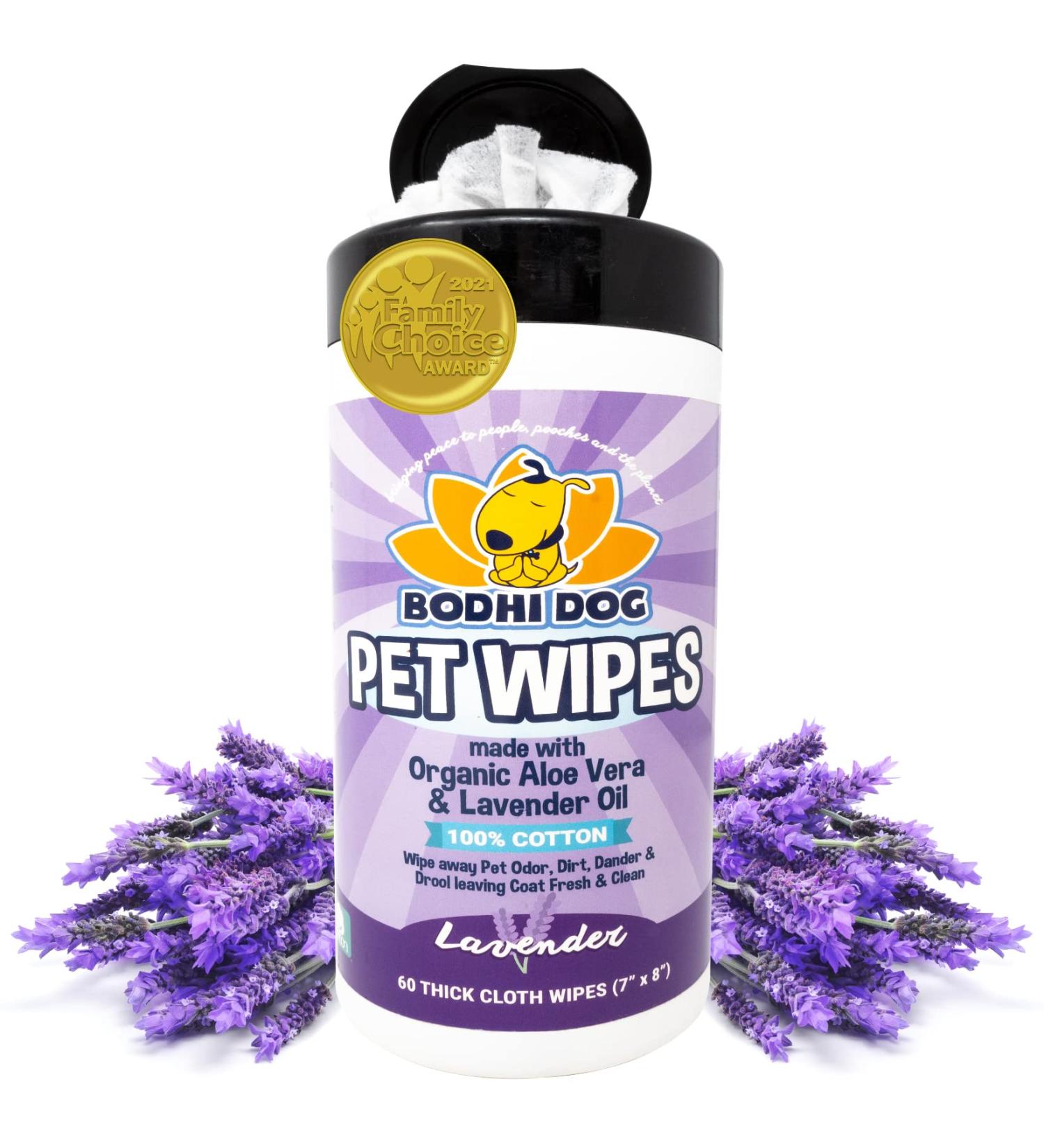 Pet Grooming Wipes | Conditions, Deodorizes Coat | No Parabens or SLS | Lavender Scent | Large Wet & Thick | Ideal for Dogs and Cats - Buy Online on GoSupps.com