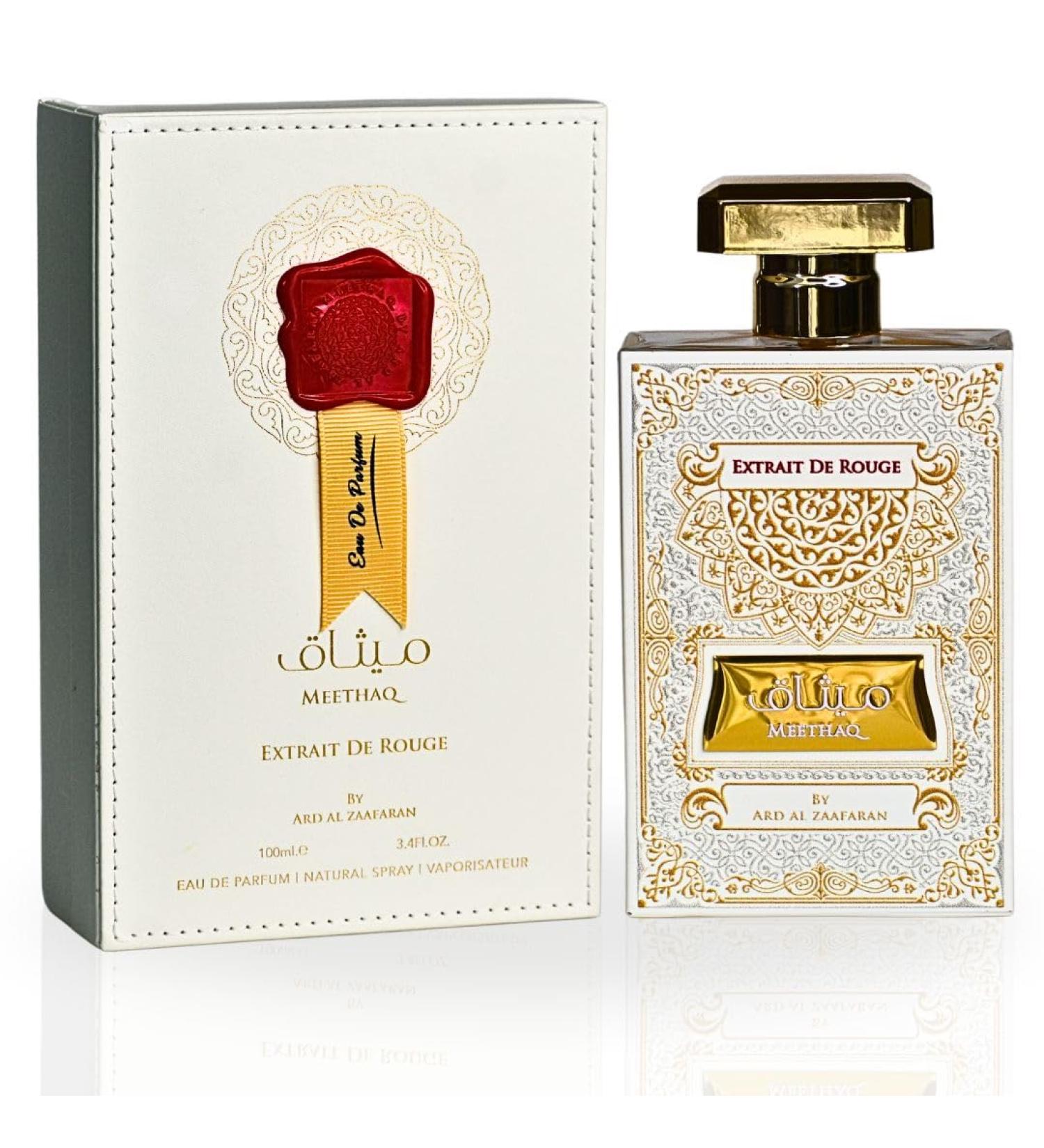 Meethaq Extrait De Rouge EDP Spray 100ML (3.4 OZ) By Ard Al Zaafaran | A Harmonious Blend Of Warm Florals. - Buy Online on GoSupps.com