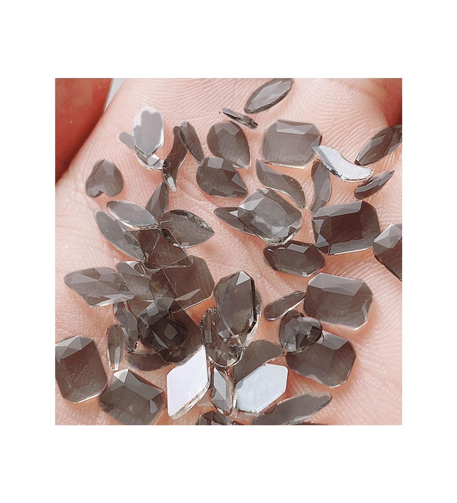 FEIlei 50Pcs Mixed Glass Crystal Hybrid Diamond Rhinestones Nail Art Decorations Drop Rhombus Flatback Stones 3D Gems - Buy Online on GoSupps.com