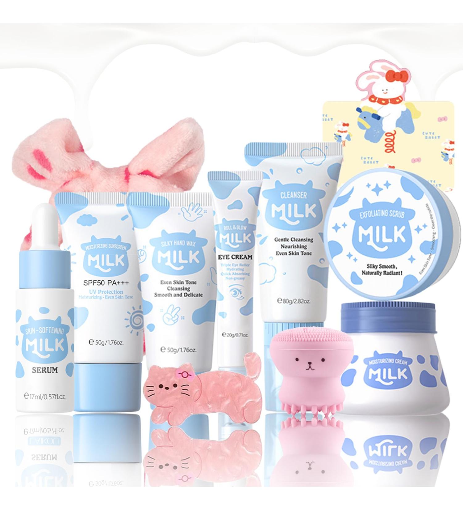 11 In 1 Milk Skincare Set for Women & Teens Travel Skincare Set Skincare Kits Milk Girls Gifts Skin Care for Teens 10-12 Deep Moisturizing & Gentle Milk Teen Skin Care Kit for Women Girls 11PCS - Buy Online on GoSupps.com