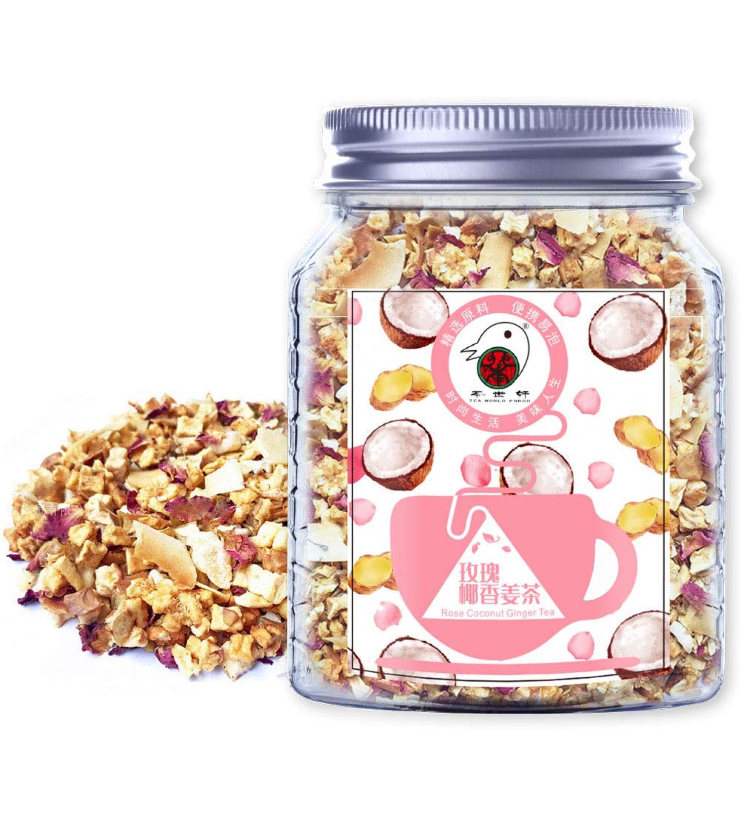 Plant Poison Rose Coconut Ginger Tea - Herbal Loose Leaf Blend with Mango Apple & Coconut | 70g | International Shipping - Buy Online on GoSupps.com