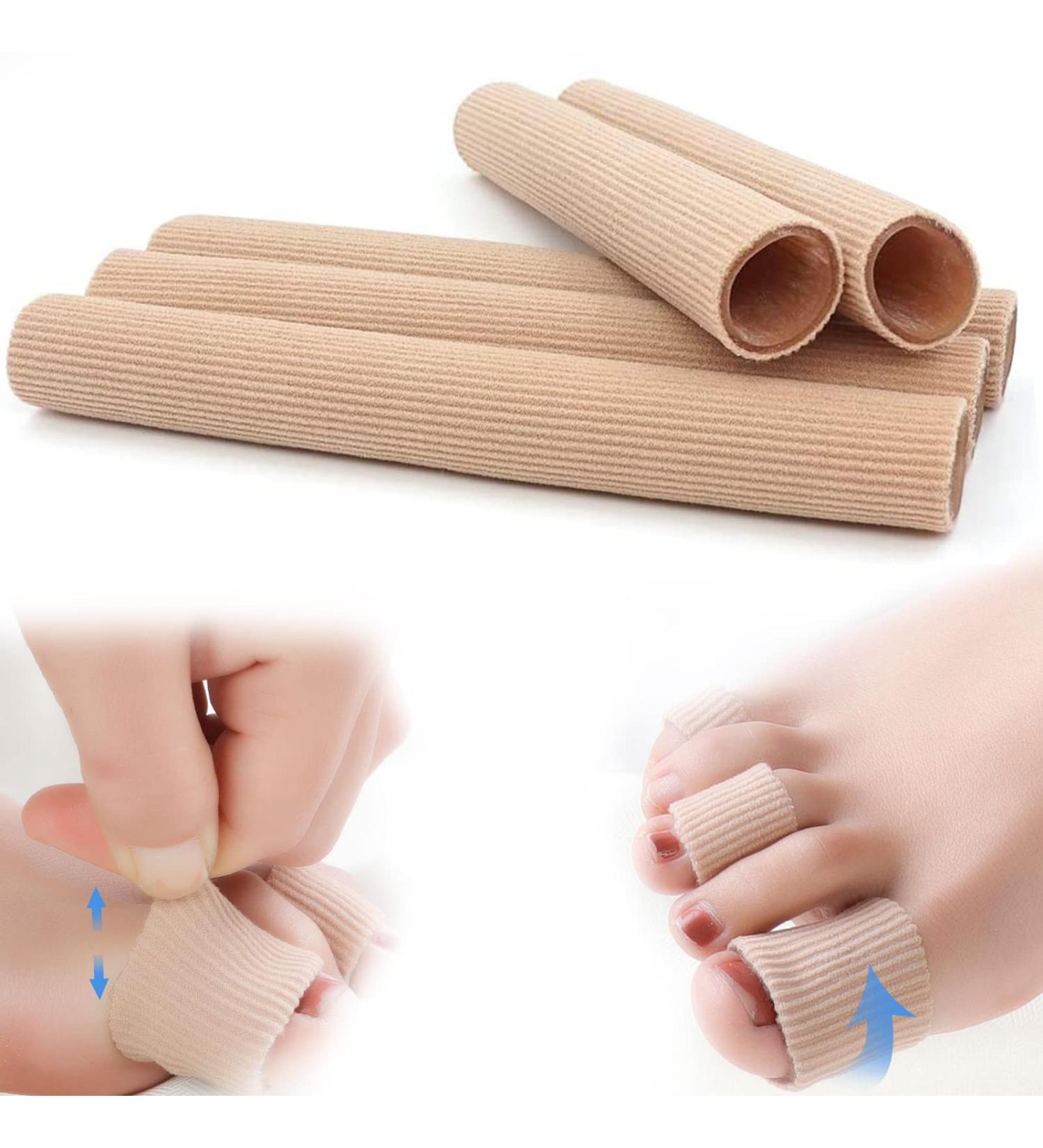 Elastic Toe Tubes Sleeves 5 Pack with Silicone Gel Lining - Cuttable Toe Sleeve Protectors for Bunion, Hammer Toe, Callus, Corn, Blister - 0.8 x 6 Inch - Buy Online on GoSupps.com
