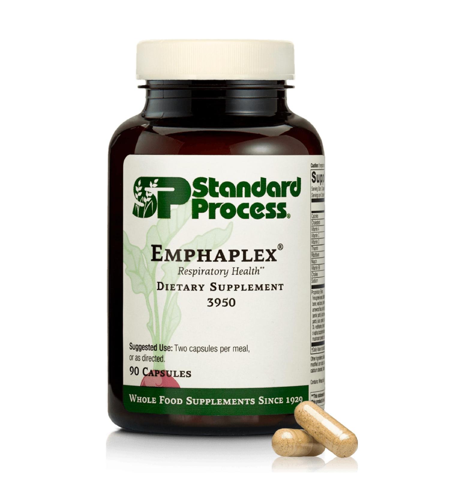 Standard Process Emphaplex - Respiratory System Supplement for Antioxidant Support - for Cellular Energy Support & Nervous System Health - 90 Capsules (45 Servings) - Buy Online on GoSupps.com