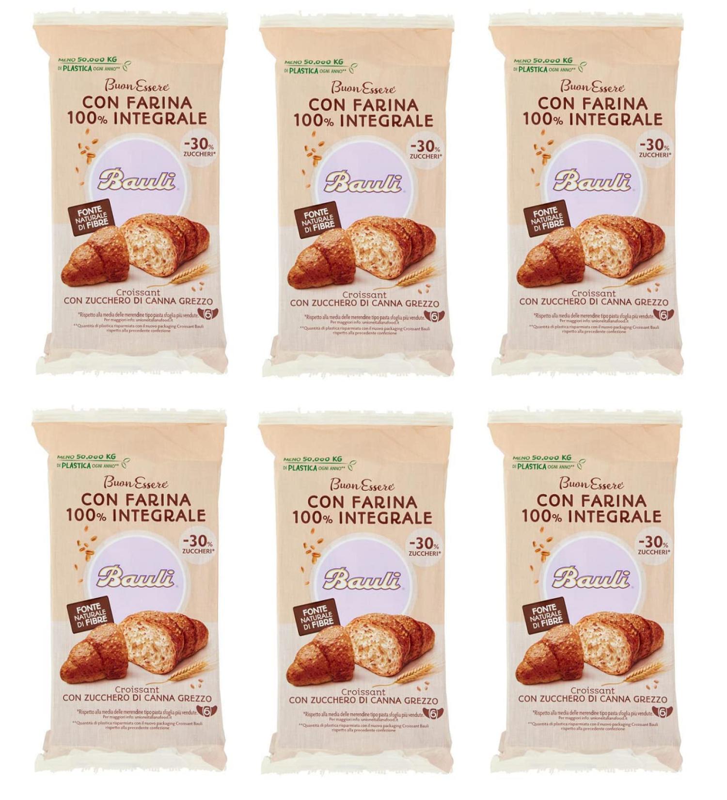  Bauli Bauli Cornetti with Whole Wheat Flour and Raw Cane Sugar. Croissants made with whole wheat flour and raw cane sugar. Pack of 222g each pack contains 6 croissants of 37g each. - Buy Online on GoSupps.com