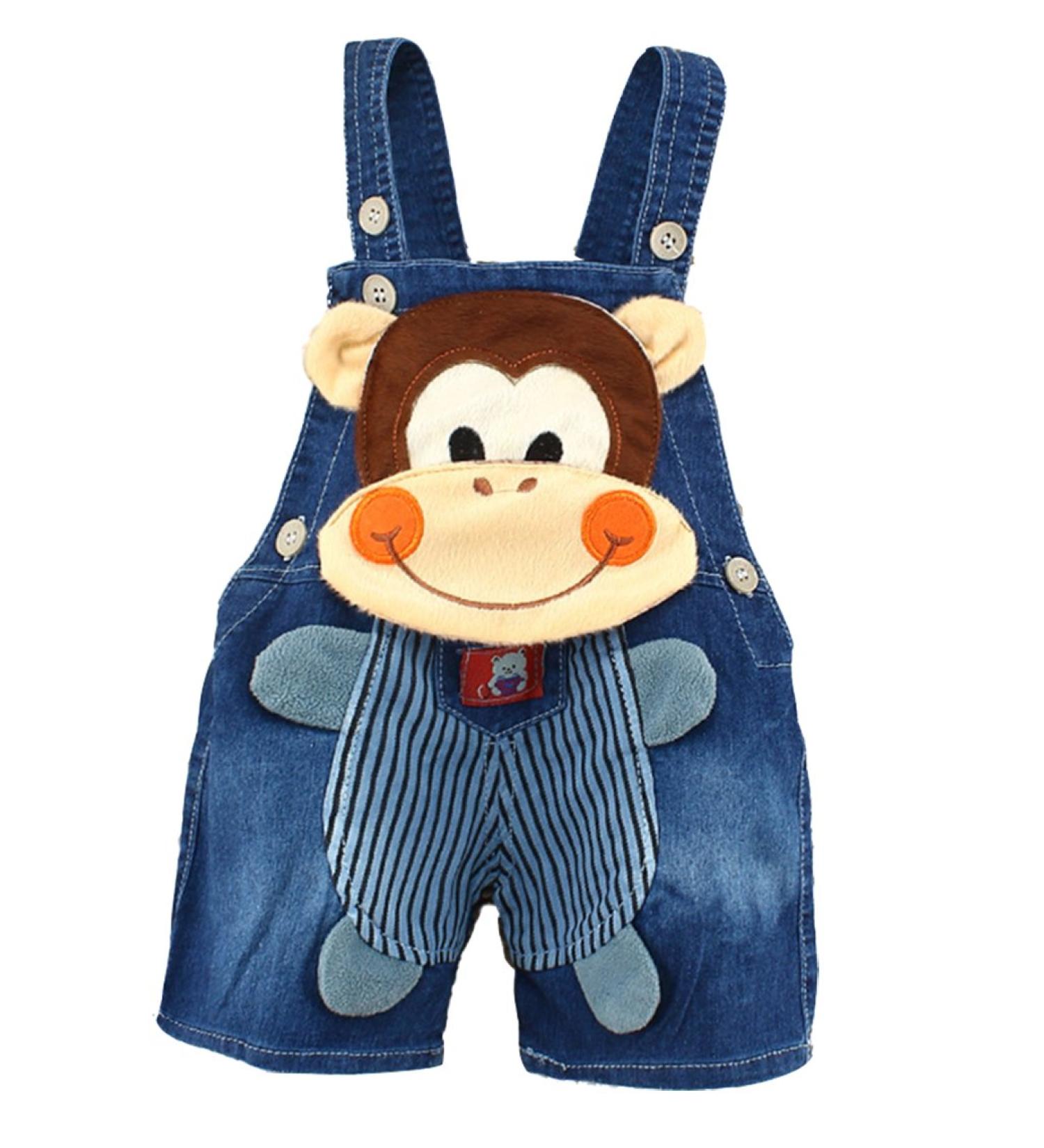 KIDSCOOL SPACE Baby Girl Denim Overalls with 3D Bunny | 12-18 Months Blue-1599 - Buy Online on GoSupps.com