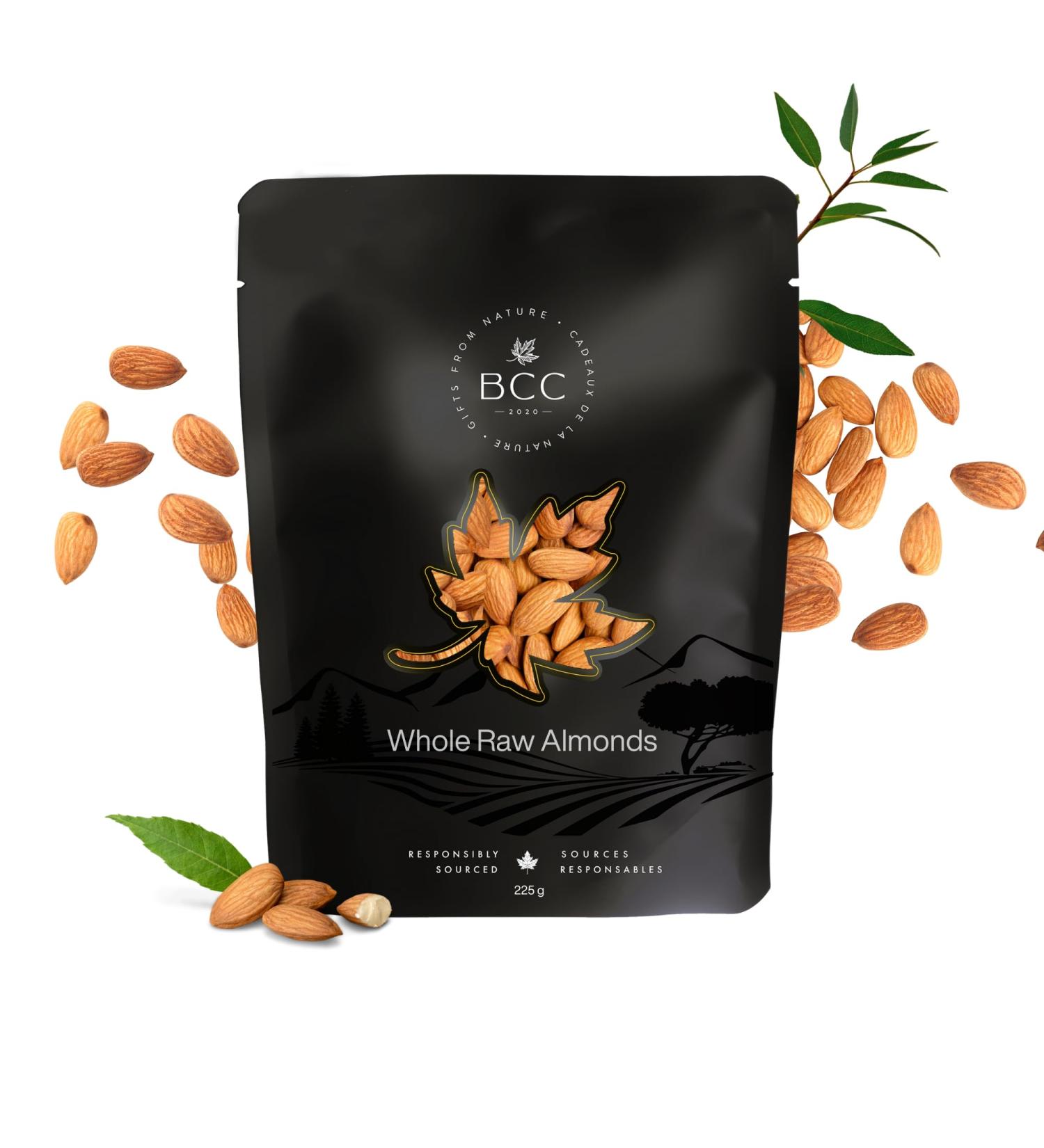 Whole Raw Almonds Premium Quality Non-GMO Gluten-Free Naturally Nutty and Crunchy Nuts for Snacking Cooking and Baking No Additives or Preservatives (225 g) - Buy Online on GoSupps.com