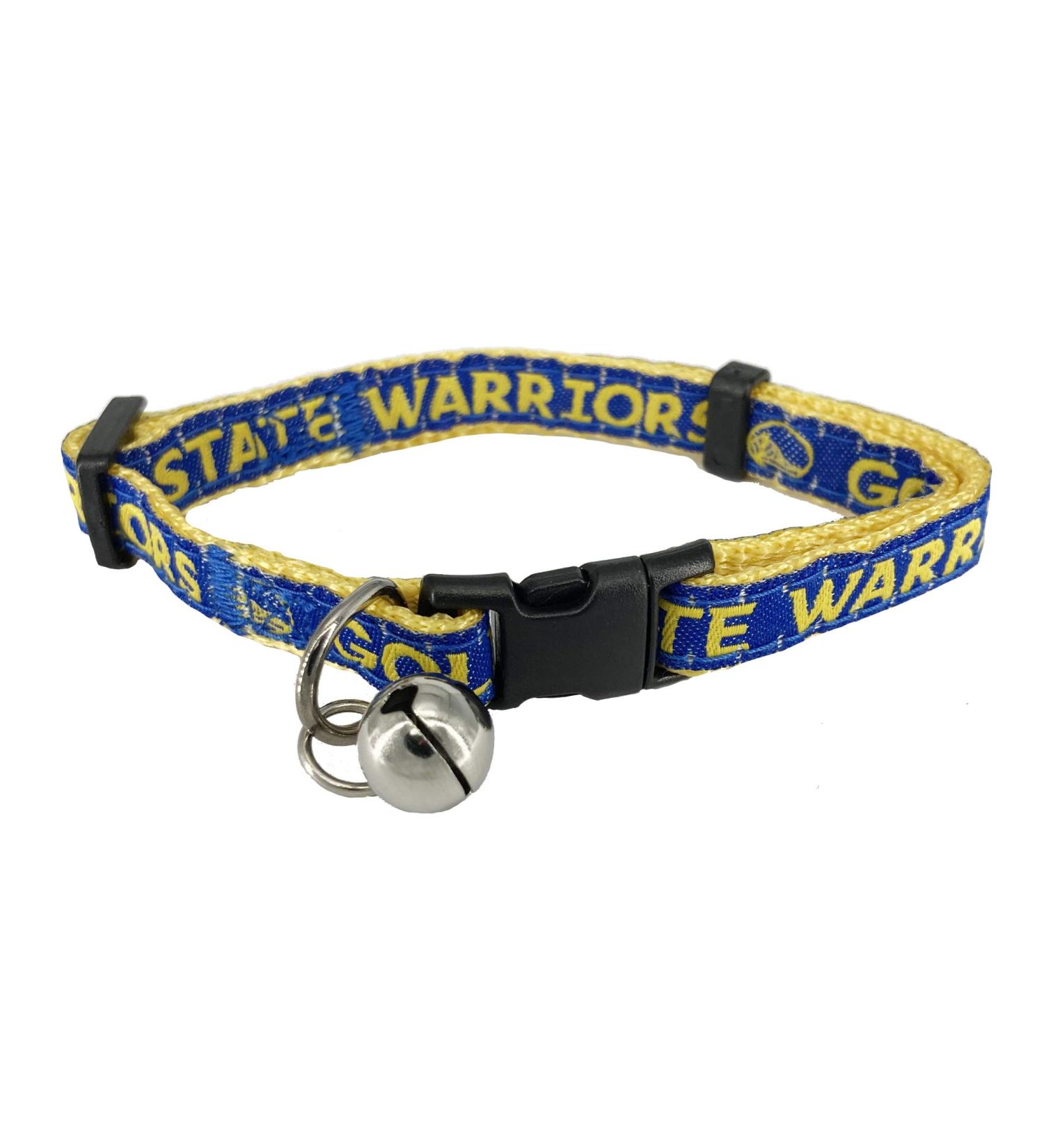 Pets First NBA Golden State Warriors CAT Collar Adjustable Break-Away Collar for Cats with Licensed Team Name & Logo. Cute & Fashionable Basketball Sports Cat Collar with Metal Jingle Bell, GSW-5010