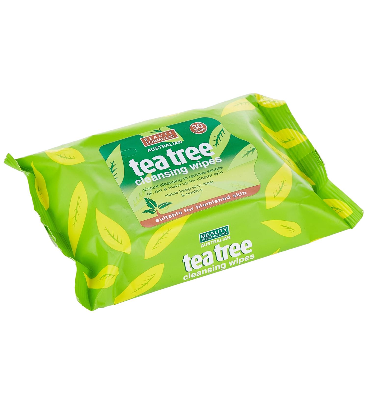 Beauty Formulas Australian Tea Tree Cleansing Wipes 30 - Buy Online on GoSupps.com