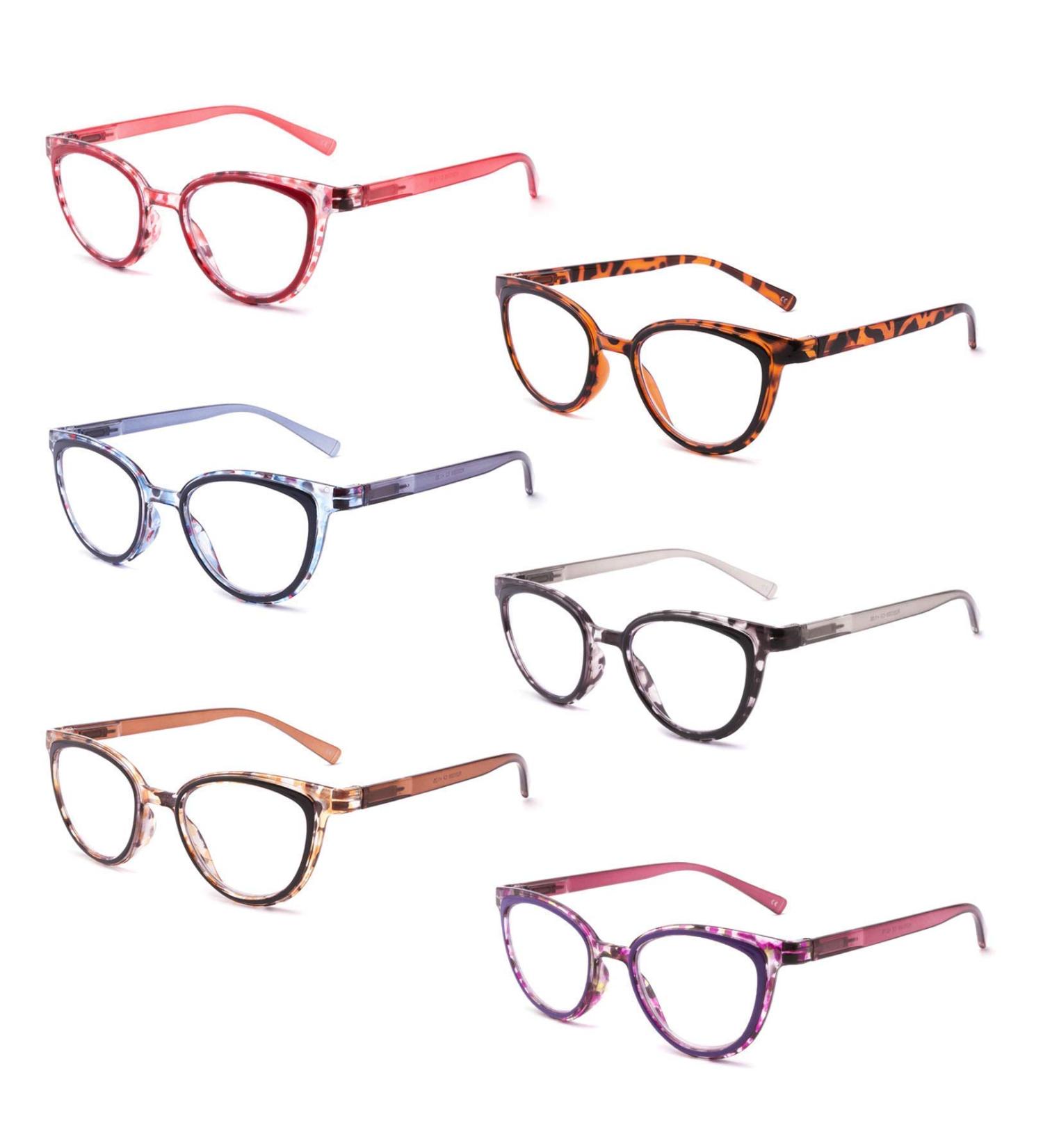 IVNUOYI 6 Pack Blue Light Blocking Readers for Women - Anti Glare Computer Eyeglasses 2.0 - Fashion Spring Hinges Mix Color - Buy Online on GoSupps.com