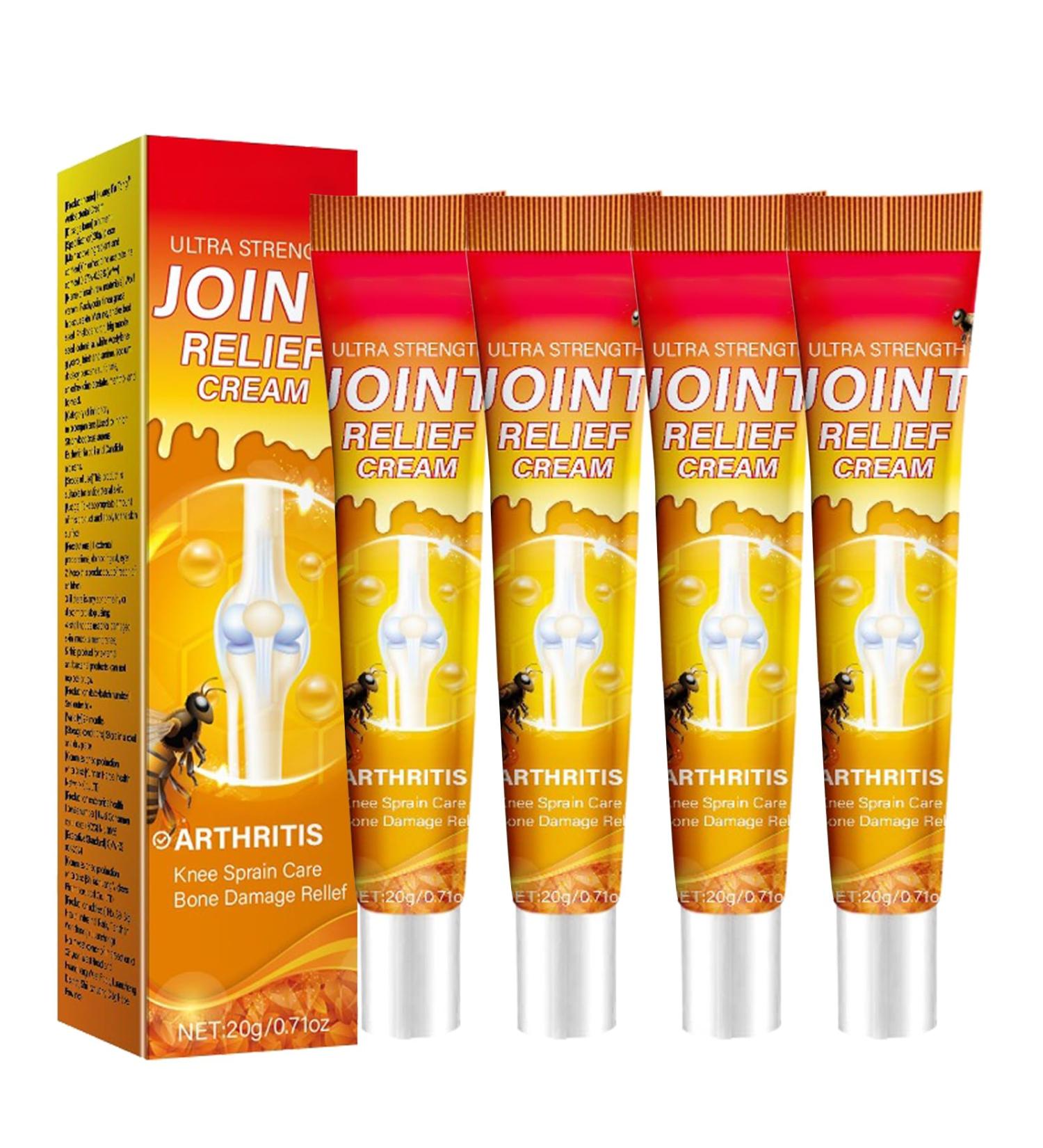 Charunee 4 PCS Joint Relief Cream for Knees Professional Ultra Strength Joint Relief Cream for Women Men Bee Venom Bone Advanced Care Gel to Relieve Meniscus Neck & Shoulder Pain - Buy Online on GoSupps.com