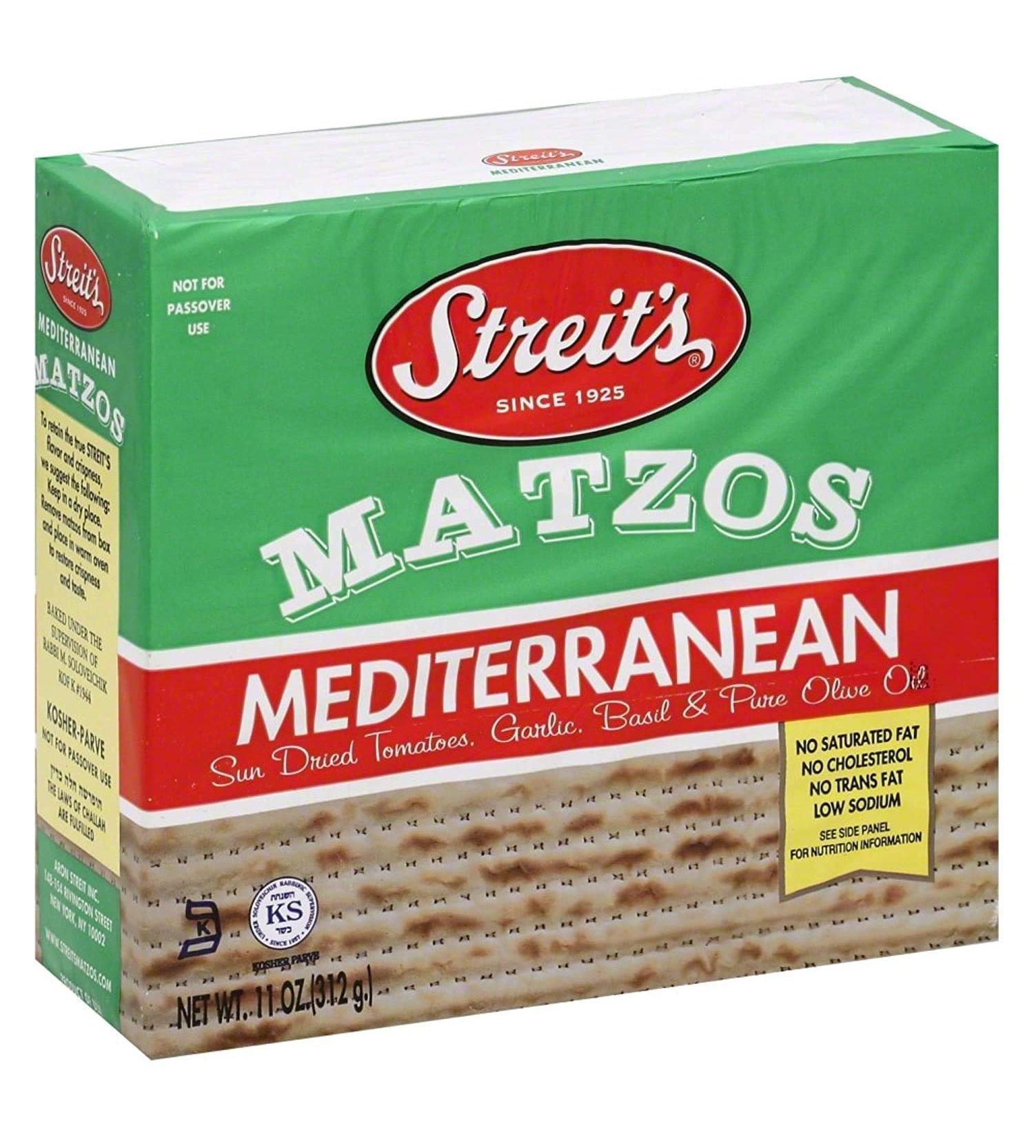 Streits Matzos Mediterranean, Unleavened Bread, Matzo Crackers, 11 Oz (Single) 11 Ounce (Pack of 1)