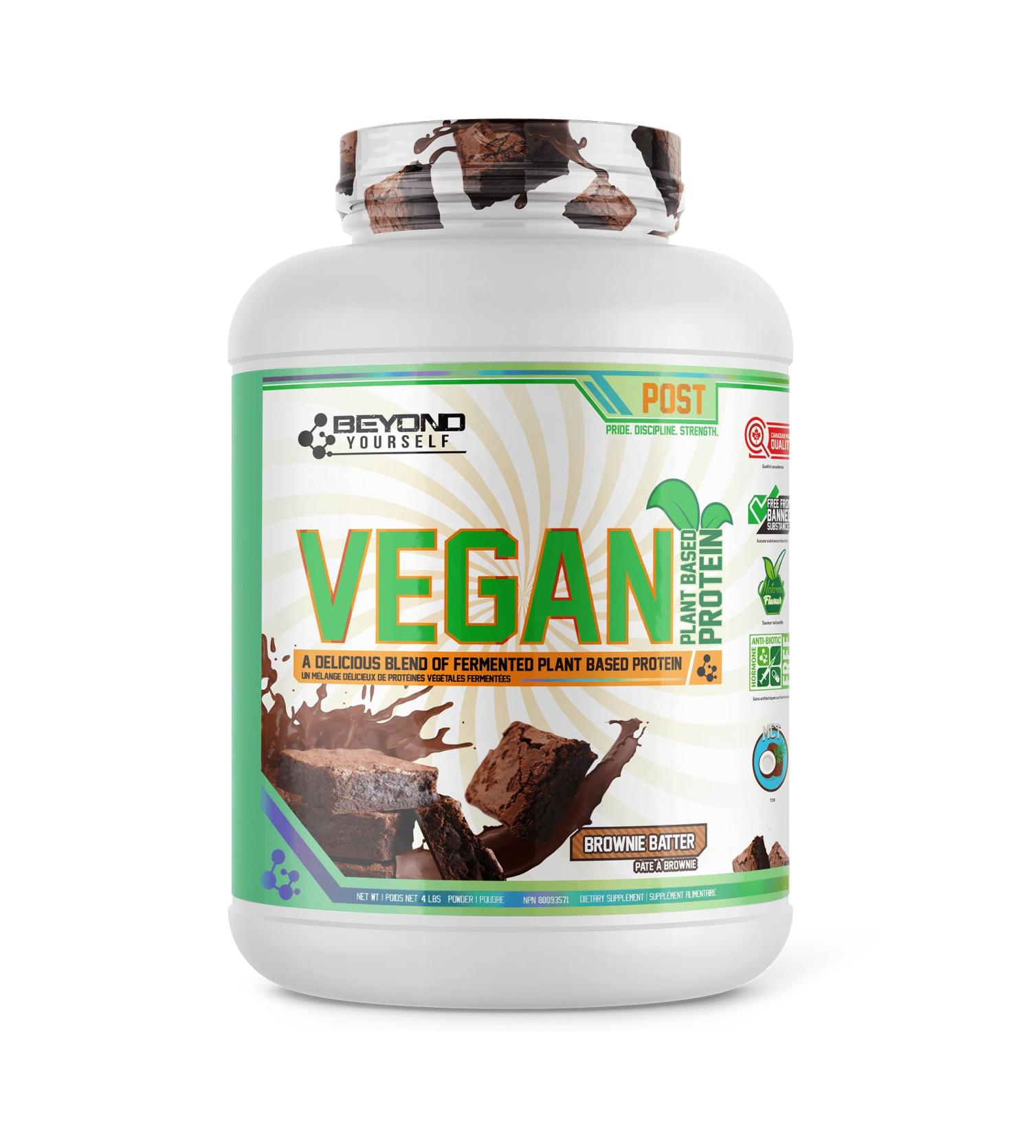 Beyond Vegan Protein Powder - Beyond Yourself | Fermented Non-GMO Complete Amino Acid Profile with MCT Oil | Gluten-Free Naturally Sweetened No Sugar or Fillers | 4lb Brownie Batter Brownie Batter 1.81 kg (Pack of 1) - Buy Online on GoSupps.com