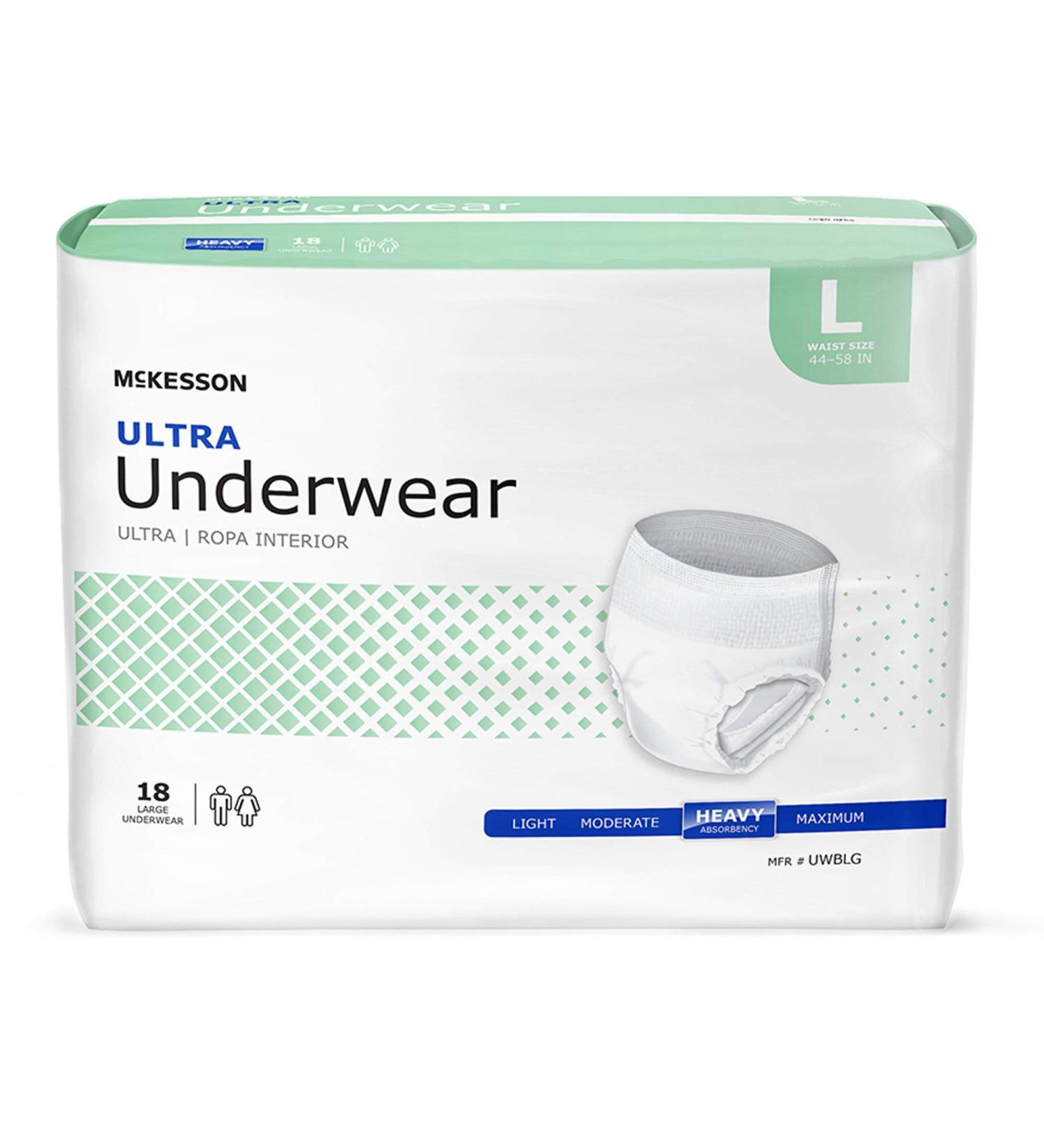McKesson Ultra Underwear Incontinence Heavy Absorbency Large 72 Count - Buy Online on GoSupps.com