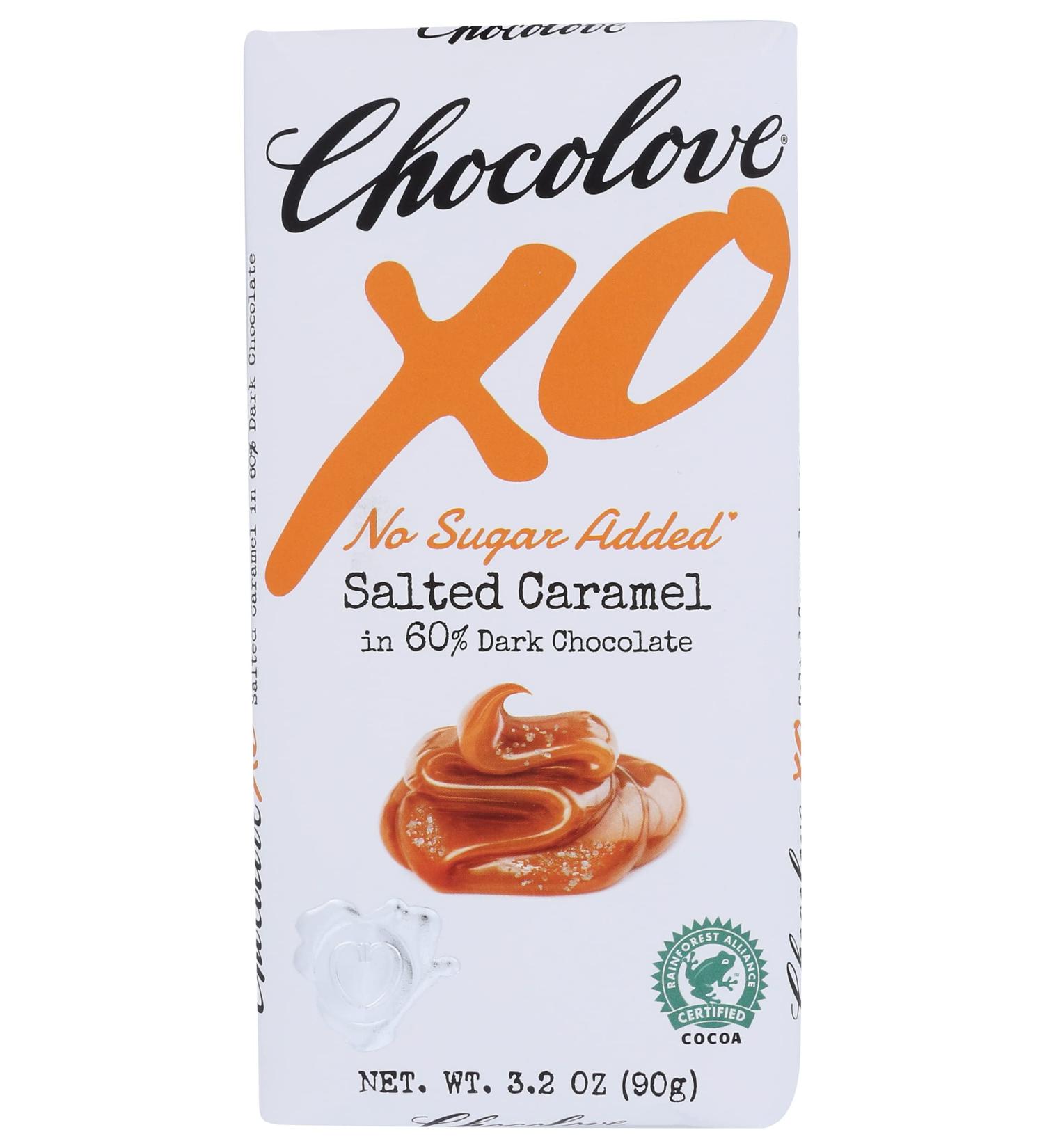 Chocolove XO Salted Caramel 60% Dark Chocolate Bar - 3.2 oz (90g) | Gourmet Treat - Buy Online on GoSupps.com