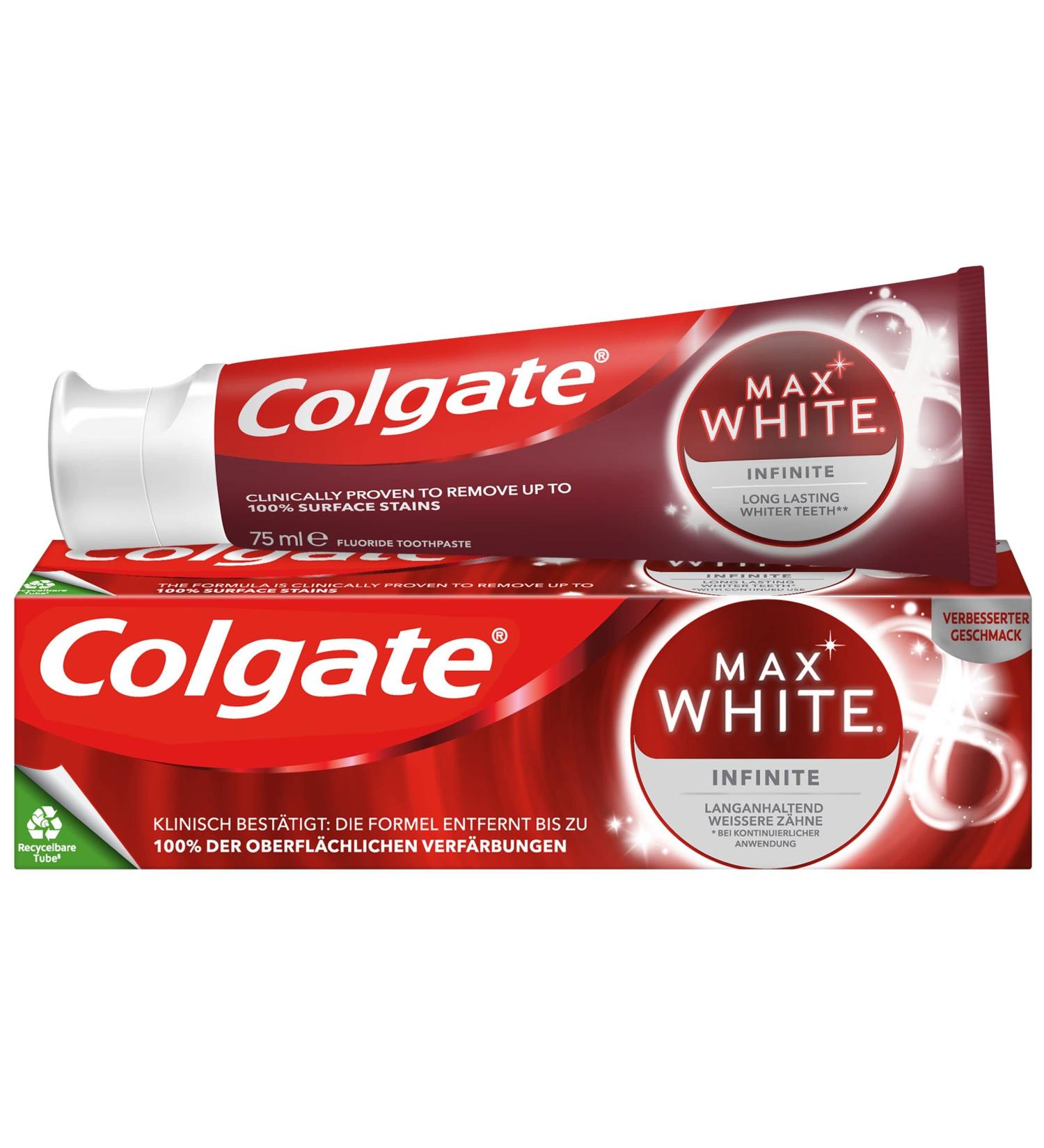 Colgate Toothpaste Max White Infinite 75ml - Long-Lasting Whiter Teeth | International Shipping Available - Buy Online on GoSupps.com