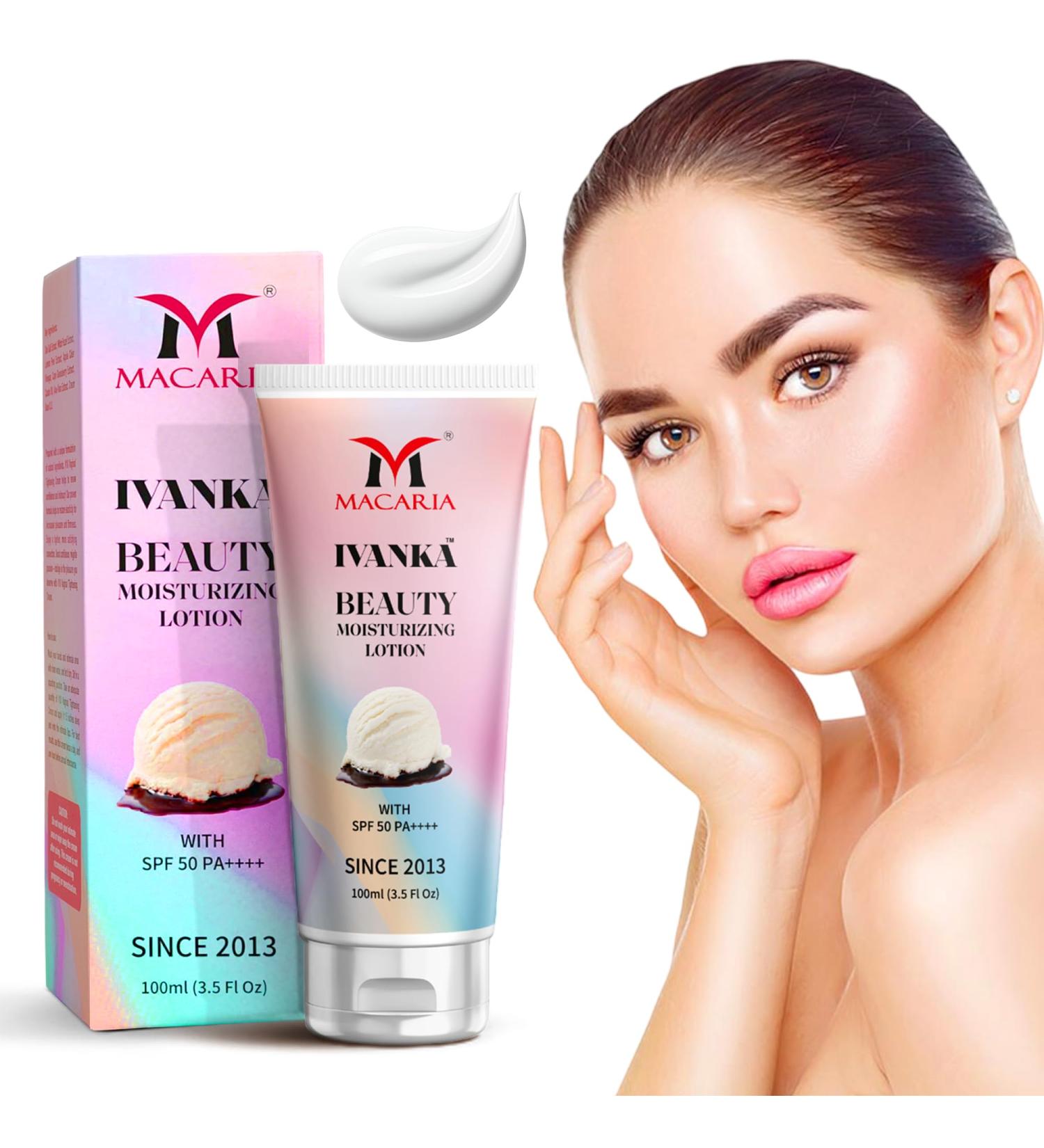 Macaria Cosmetics Ivanka Beauty Moisturizing Lotion for Dry Skin Body Lotion & Face Moisturizer with Hyaluronic Acid Daily Moisturizer Vanilla Fragrance OilFree - Buy Online on GoSupps.com