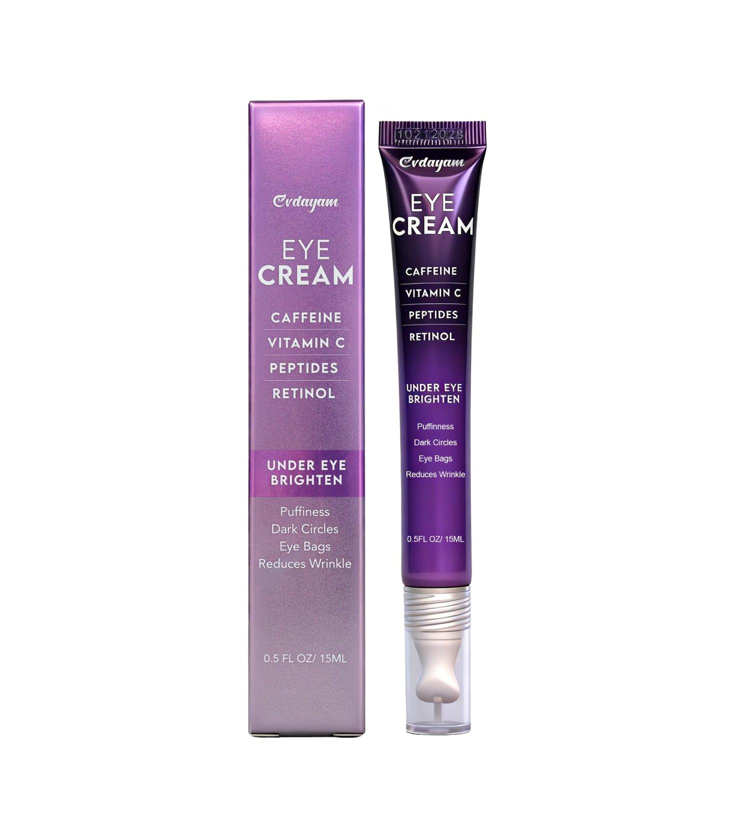 Caffeine Eye Cream for Dark Circles and Puffiness Retinol Under Eye Brightening Cream for Wrinkles Fine Lines and Tired Eyes - Buy Online on GoSupps.com