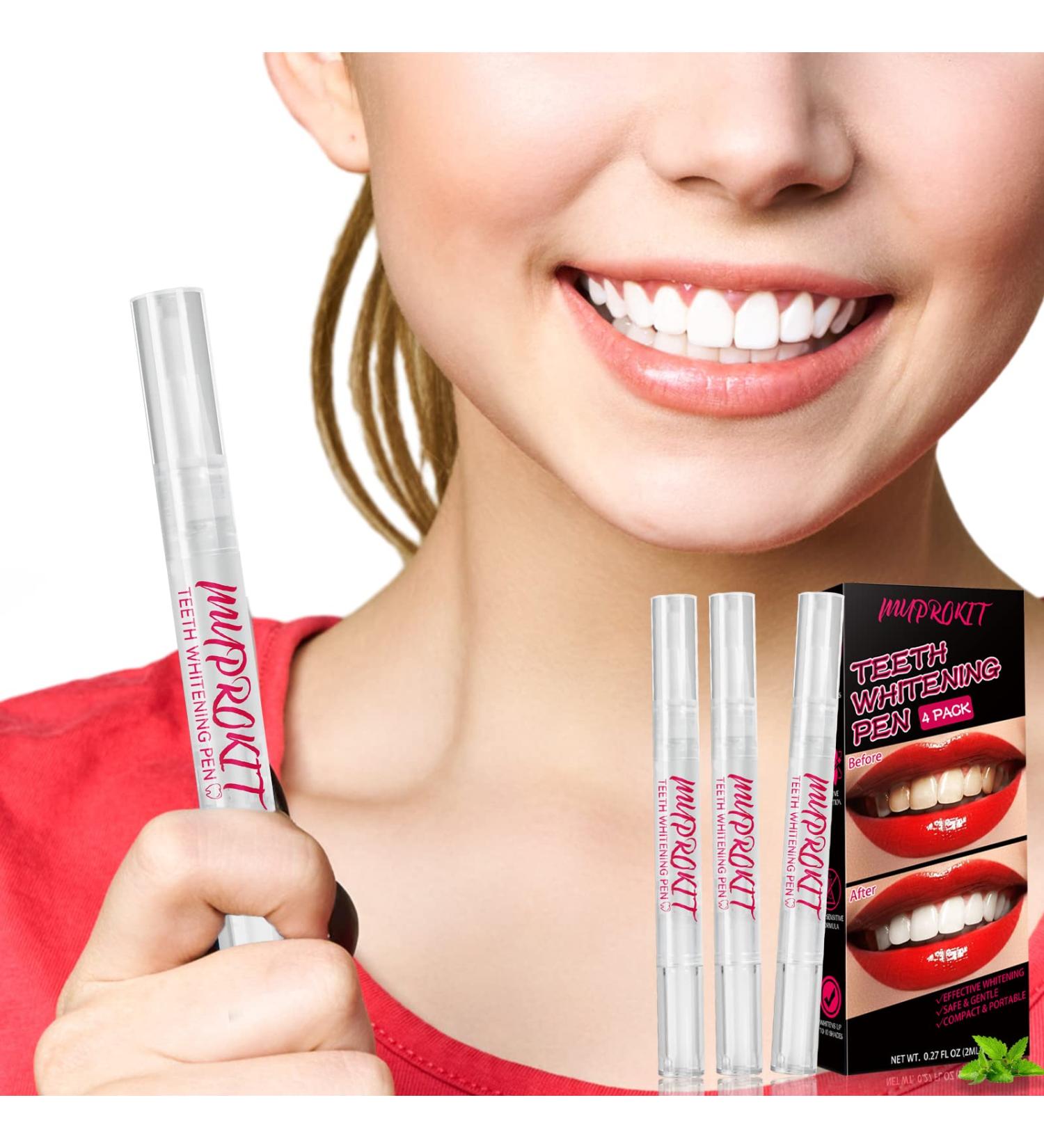 MYPROKIT Teeth Whitening Kit - 4 Packs, 120+ Uses, Pen & Gel, No Sensitivity, Stain Remover - Includes Shade Guide for Daily Use - Buy Online on GoSupps.com