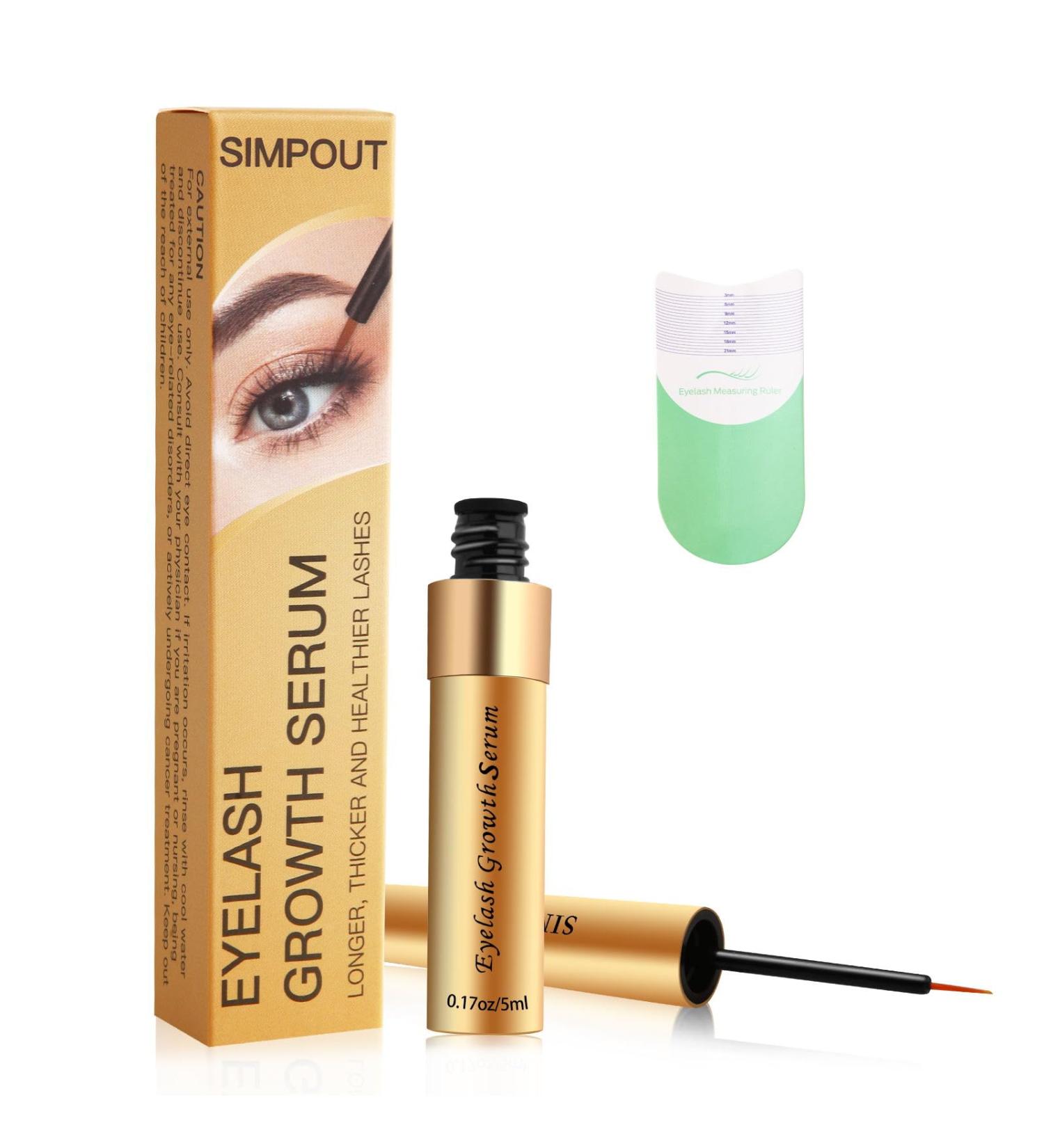 Buy Vegan Eyelash Serum for Fuller & Longer Lashes - Gold Lash Enhancer Voluminous & Lengthening Cruelty-Free Ships Internationally - Buy Online on GoSupps.com