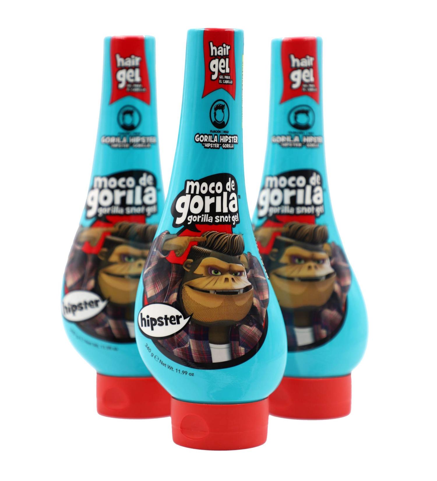Moco de Gorila Hipster Hair Gel 3-Pack 11.99 Oz - Long-Lasting Hold, Water-Reactivate, Squeezable Bottles - Buy Online on GoSupps.com