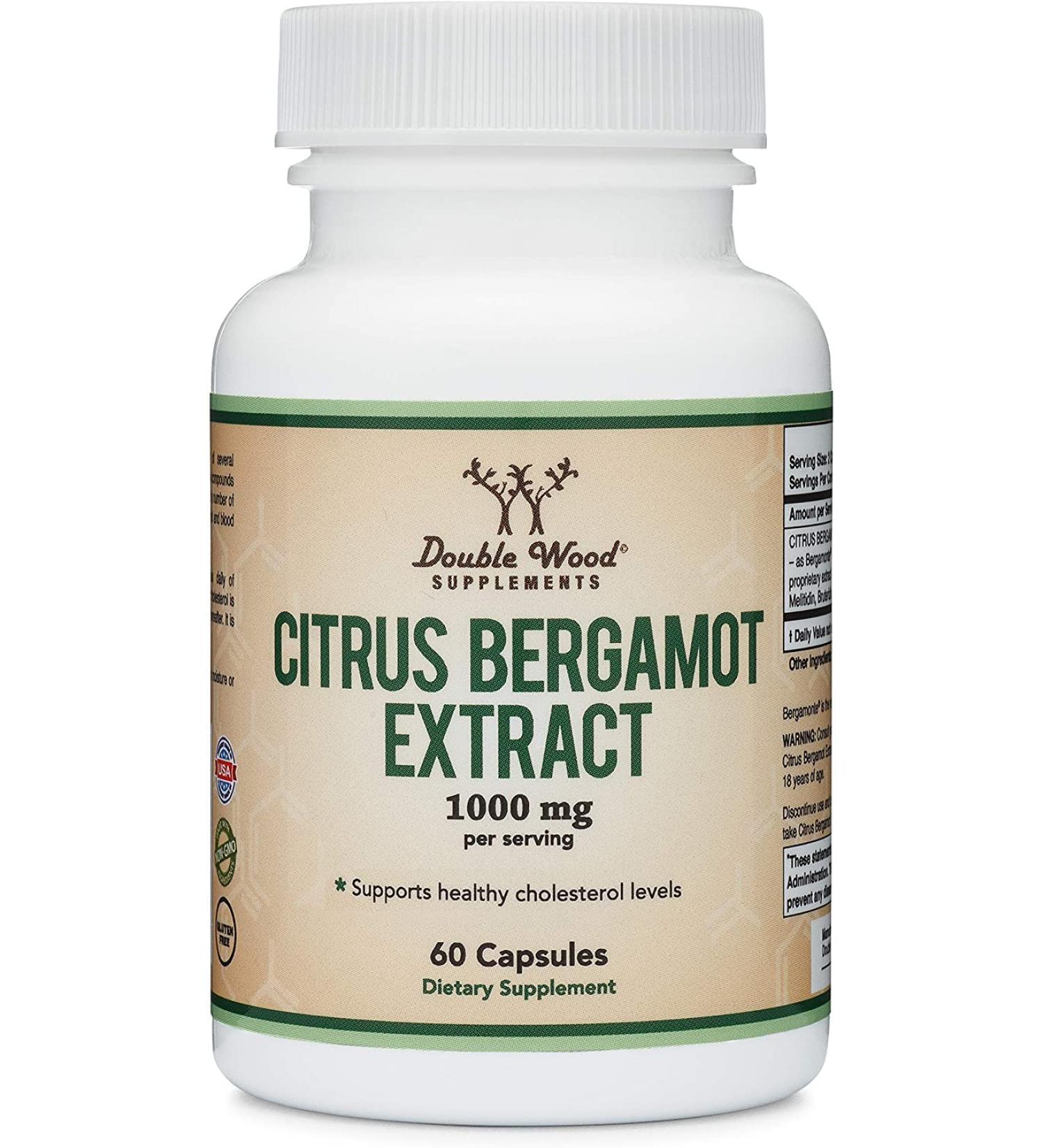 Patented Bergamonte Citrus Bergamot Supplement 1000mg - Lower Cholesterol, Made in USA - 60 Capsules - Buy Online on GoSupps.com