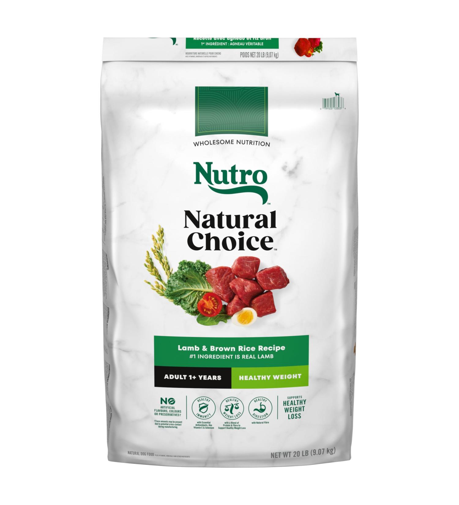 NUTRO Natural Choice Healthy Weight Adult Dry Dog Food Lamb & Brown Rice 9.07kg Bag - Buy Online on GoSupps.com
