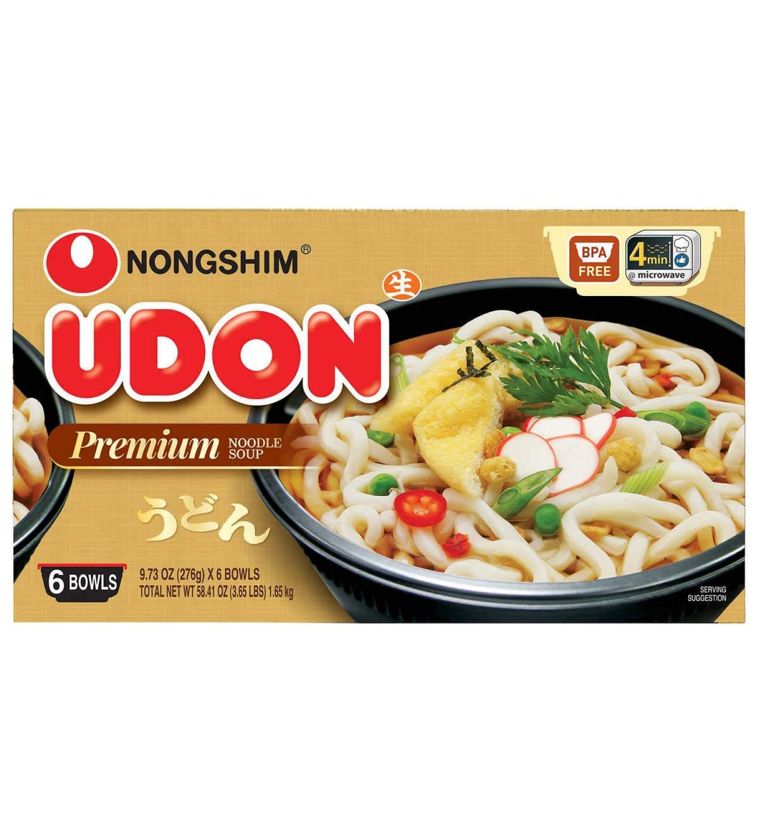 Nongshim Fresh Udon Bowl 6-Pack - Set of 3 | Authentic Korean Noodles - Buy Online on GoSupps.com