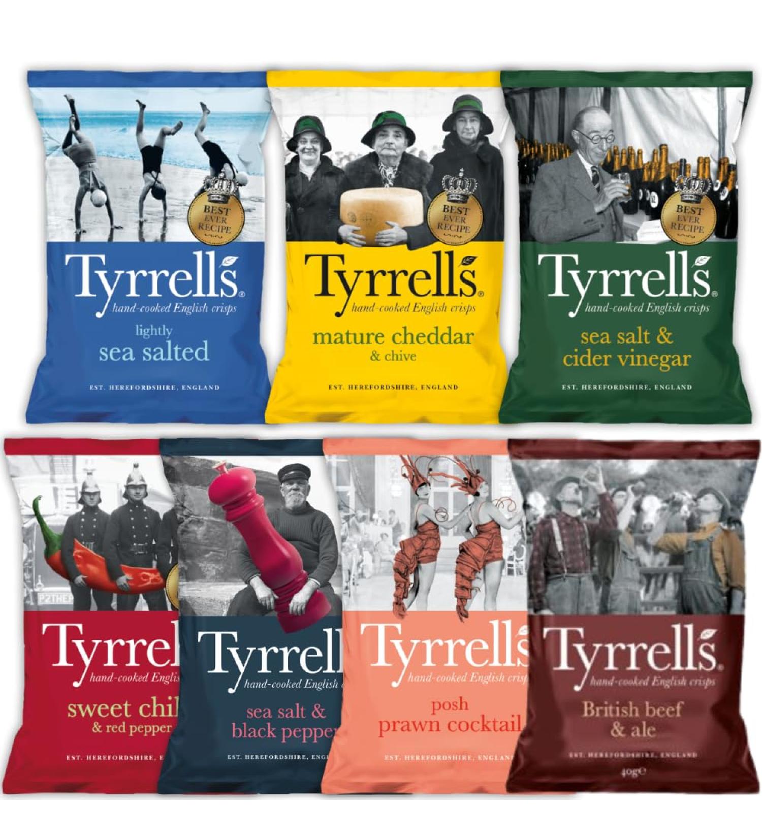 Tyrrells Crisps | Create Your Own Mixed Case 24x40g | Choose how you would like your box mixed 7 flavours in total - Buy Online on GoSupps.com