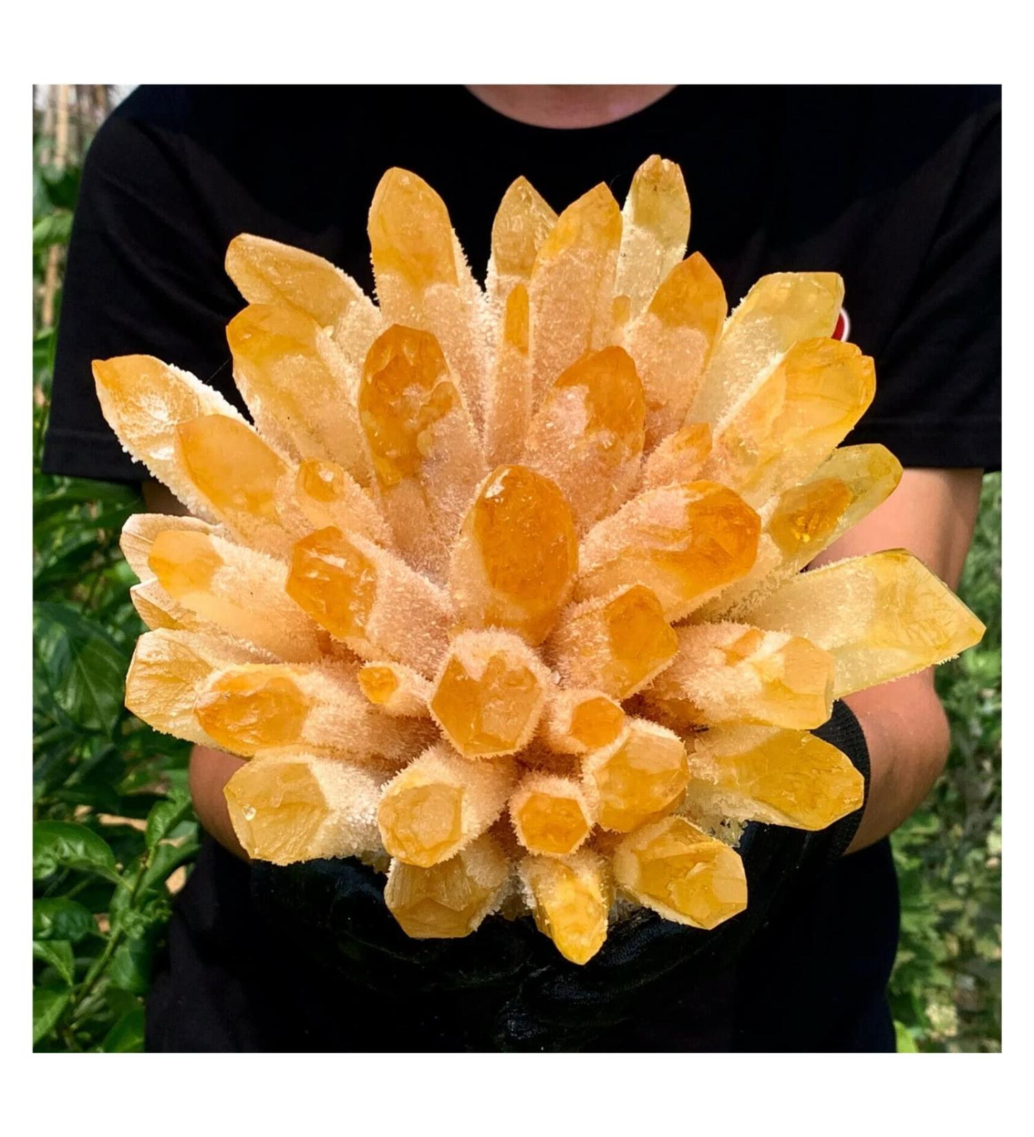 Natural Crystal Rough Crystal Cluster Natural Yellow Phantom Quartz Crystal Cluster Specimen (Size : 400-450g) - Buy Online on GoSupps.com