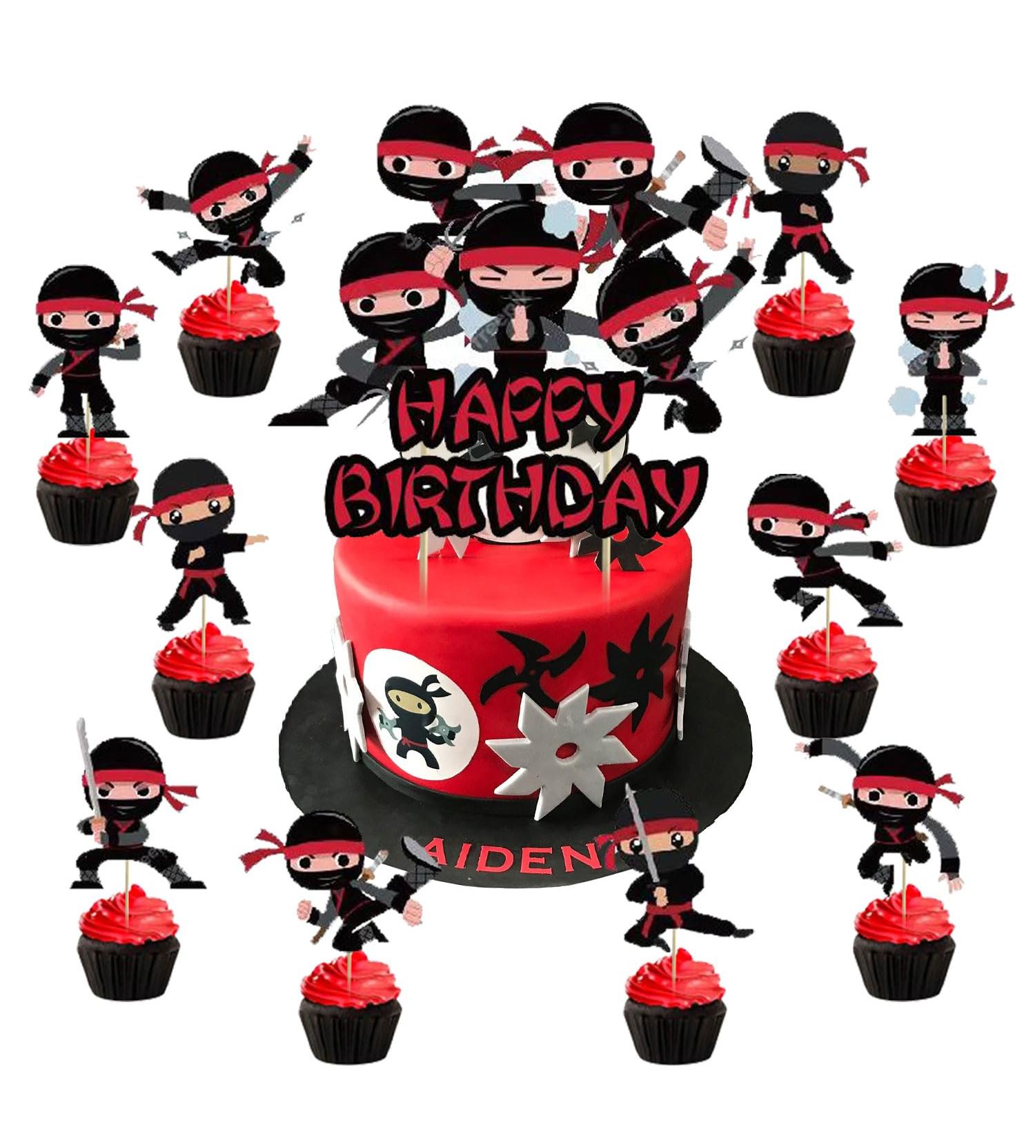 37Pcs Ninja Party Cake&Cupcake Toppers for Karate Kung Fu Warriors Birthday Party Supplies Boys' Theme Birthday Party Decoration - Buy Online on GoSupps.com