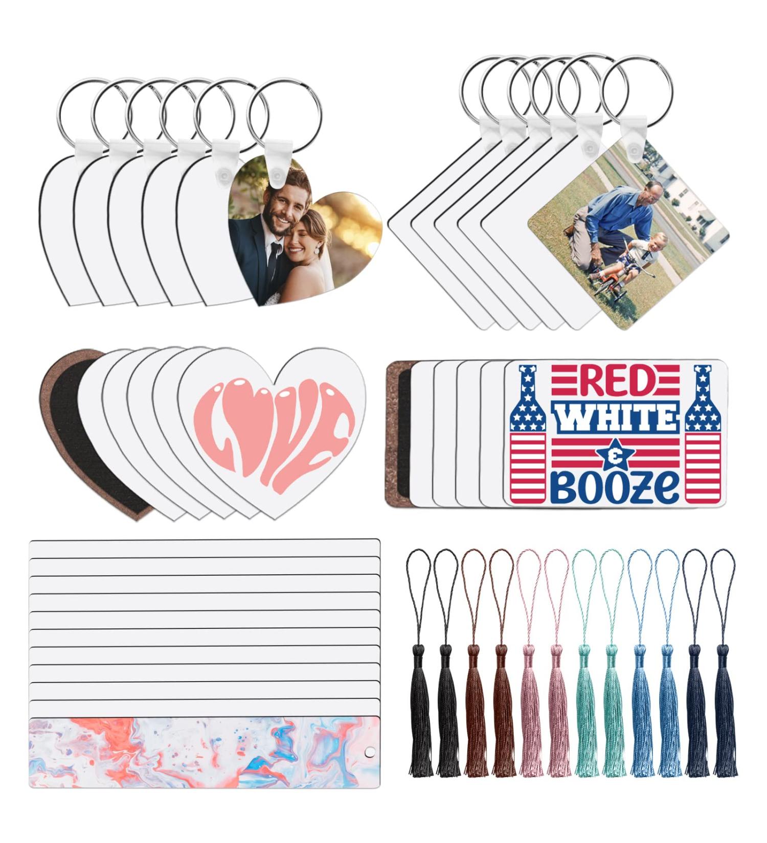 36 Pack Sublimation Blank Set  OFFNOVA Sublimation Blank Key Chains Fridge Magnets Bookmarks for DIY Sublimation Transfer Heat Press Printing 36pack - Buy Online on GoSupps.com