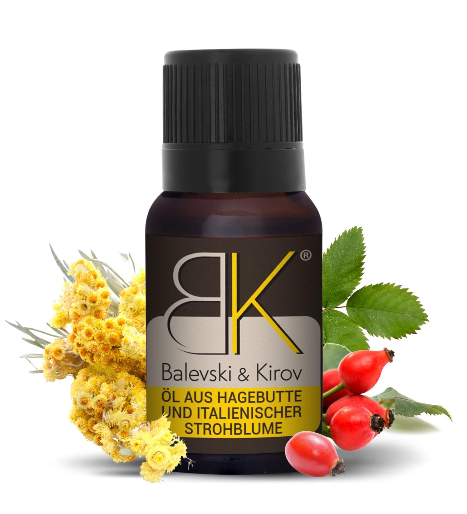 Organic Rosehip Oil with Immortelle Essential Oil for Face Body Nail and Hair Care 30 ml - Buy Online on GoSupps.com