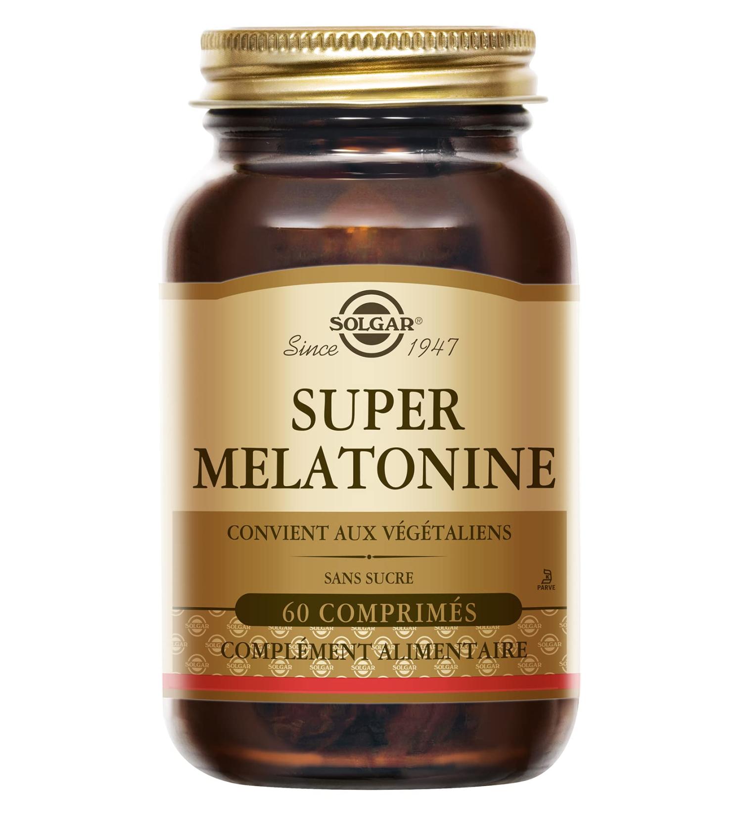 Solgar Super Melatonin 1.9mg - Sleep - Facilitates falling asleep - Reduces the effects of jet lag - Food supplement - Bottle of 60 tablets - Buy Online on GoSupps.com
