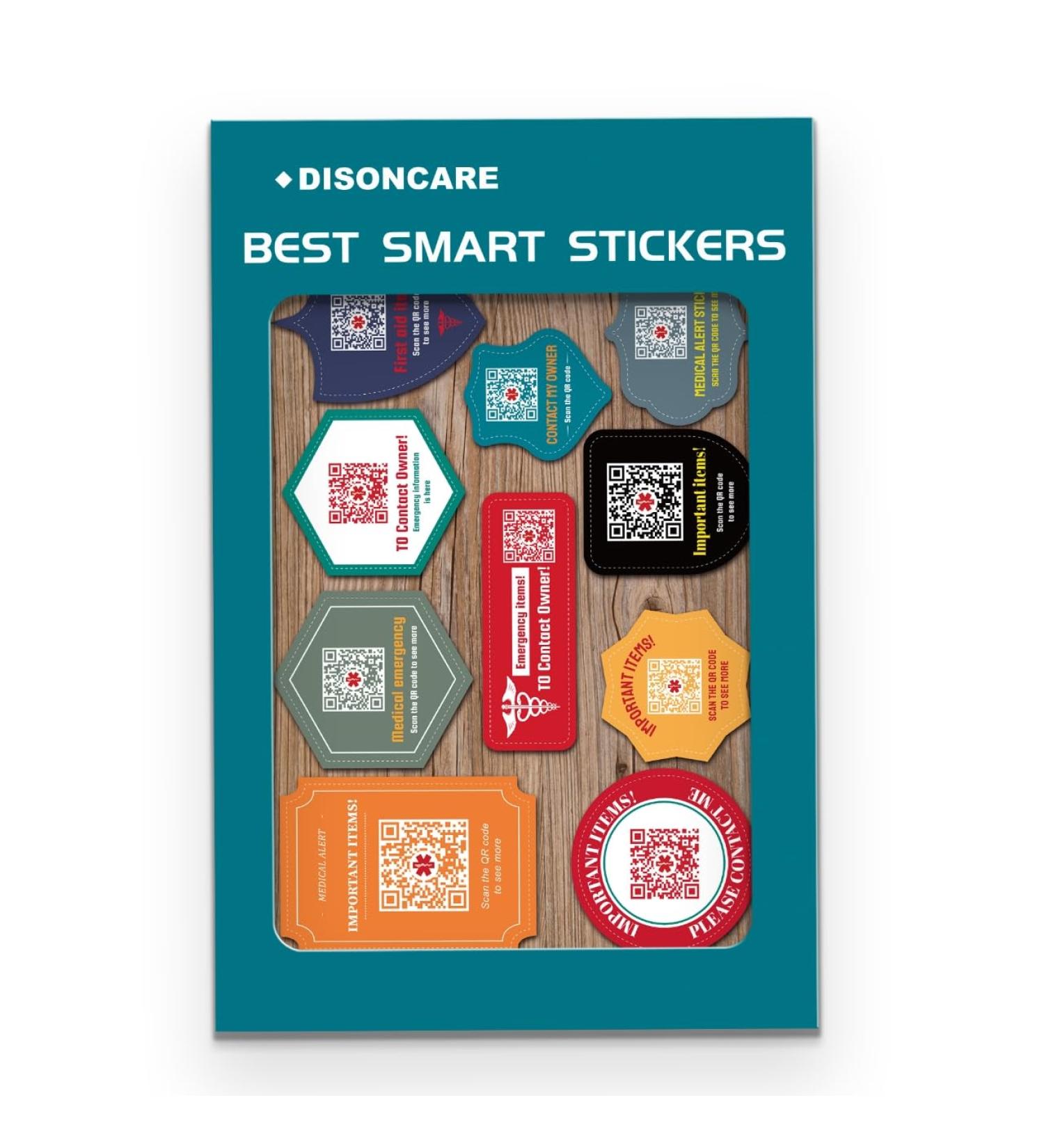 DISONCARE Medical Stickers | QR Code First Aid Tags | Online Medical Profile Display - Buy Online on GoSupps.com
