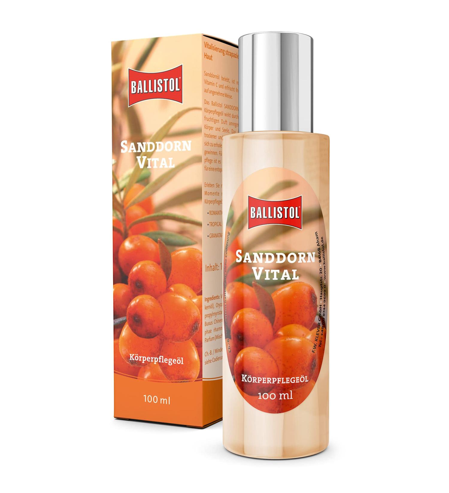 Ballistol Body Care Sea Buckthorn Wellness Oil 100 ml - Natural Skin & Hair Nourishment | International Shipping - Buy Online on GoSupps.com