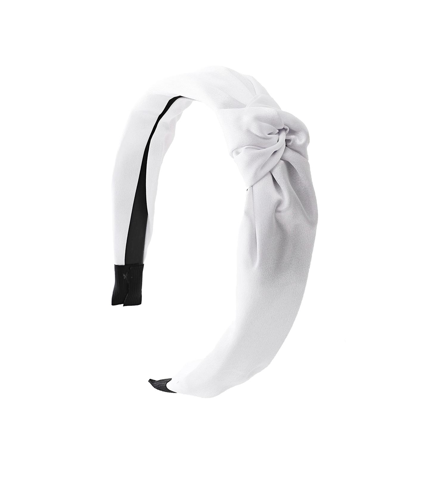 Motique Accessories White Satin Knot Headband - Stylish Women's Hair Accessory - Buy Online on GoSupps.com