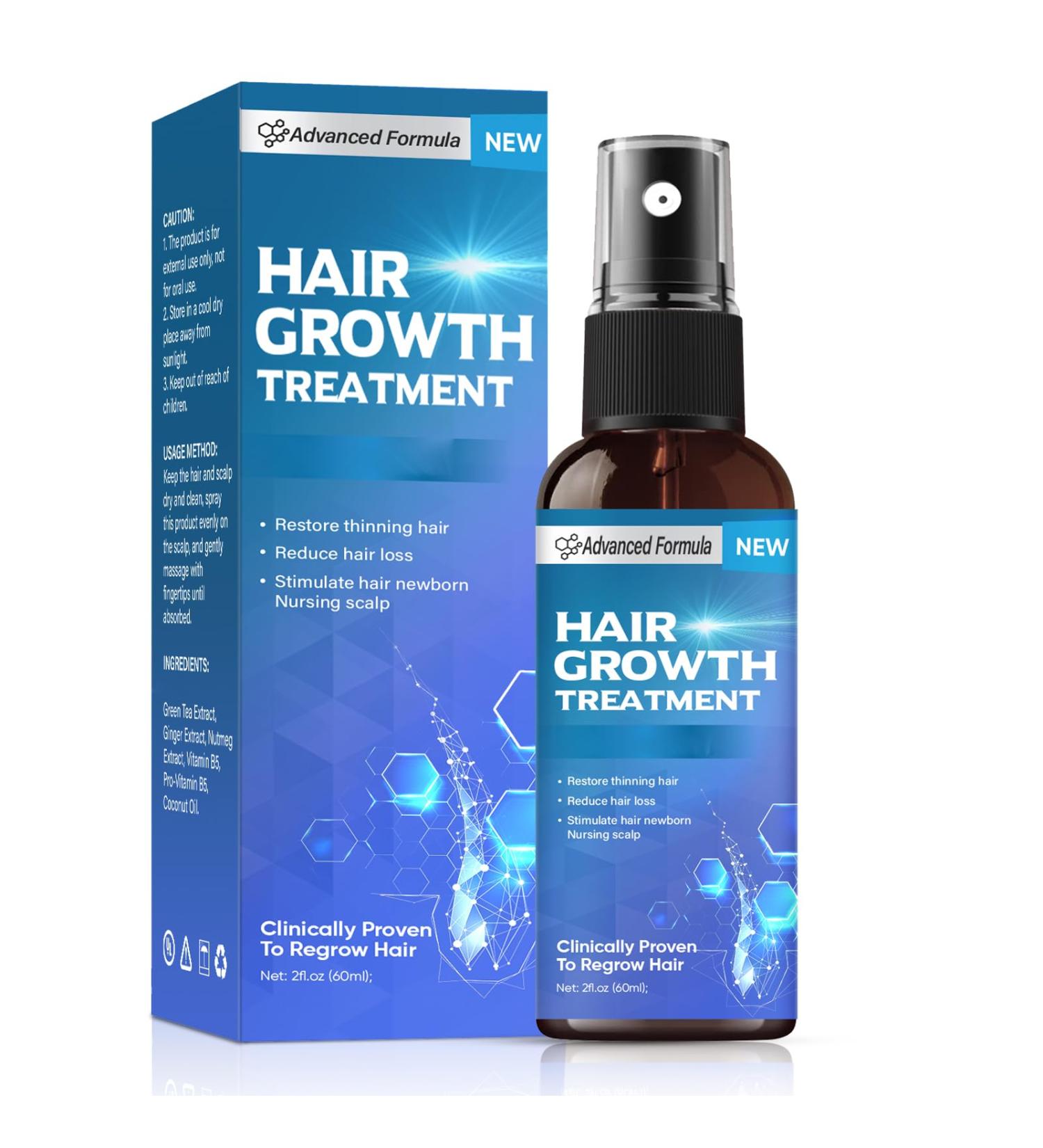 Hair Growth Spray Thicker and Longer Hair Regrowth Serum 2- Month Supply Suitable for Men and Women 60mL - Buy Online on GoSupps.com