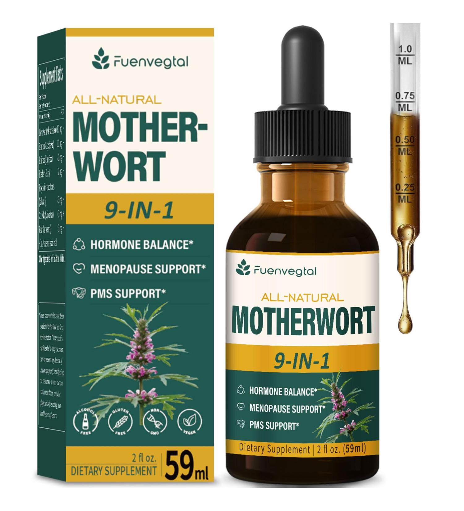 Herbal Complex Extract - Motherwort for Hormone Balance Menopause & PMS Support | 2oz - Shop Now - Buy Online on GoSupps.com