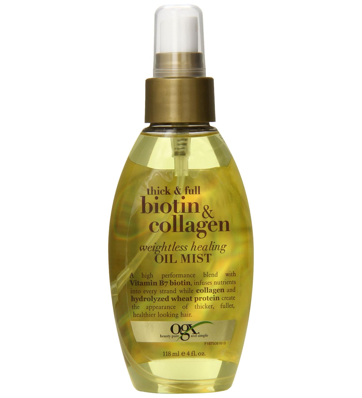 OGX Thick & Full Biotin & Collagen Healing Oil Mist 4 oz - Lightweight Formula - Buy Online on GoSupps.com