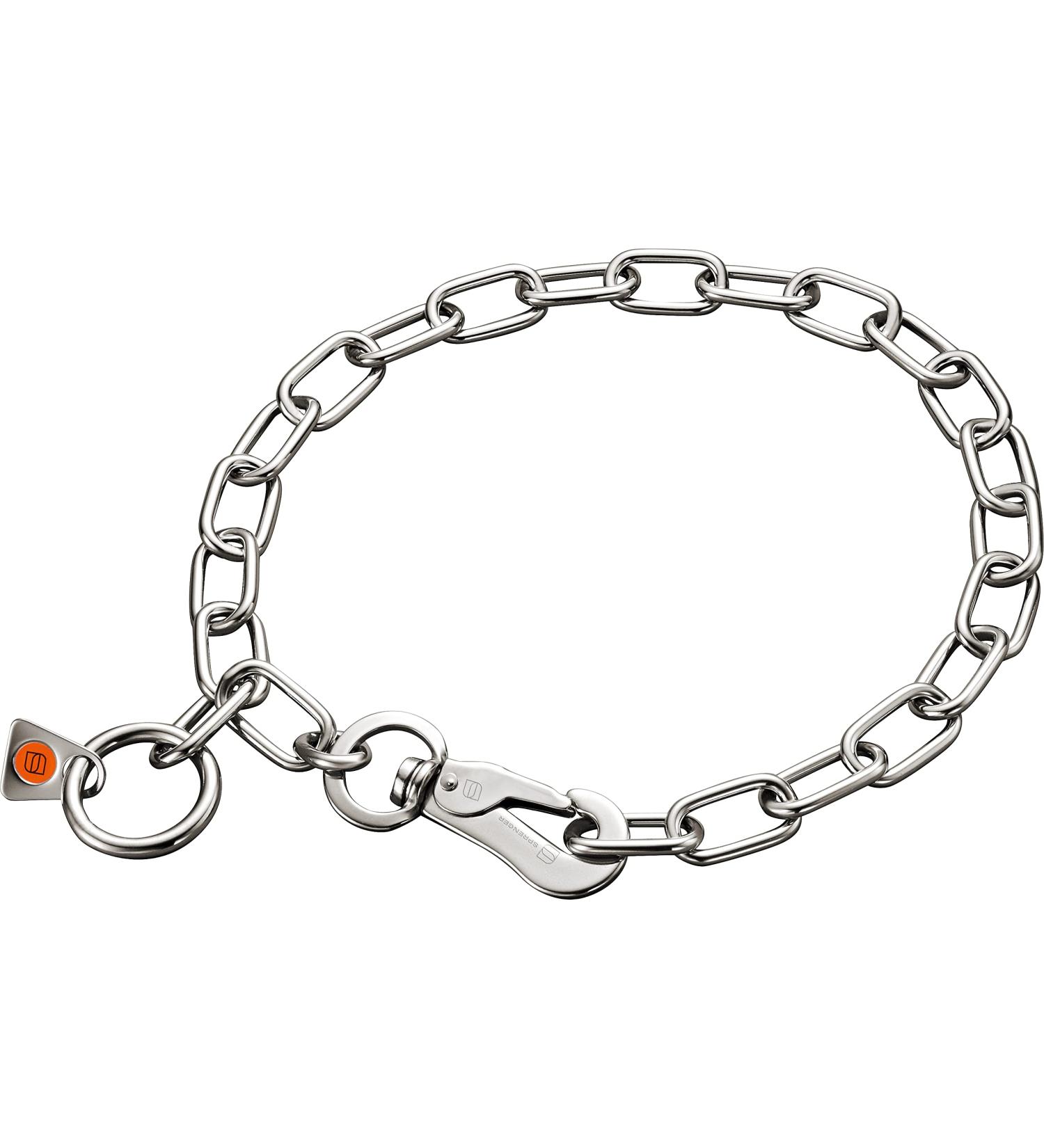 Sprenger Dog Hall Chain with Sprinkler Hook - 3mm Stainless Steel Adjustable Necklace 45cm Silver - Buy Online on GoSupps.com
