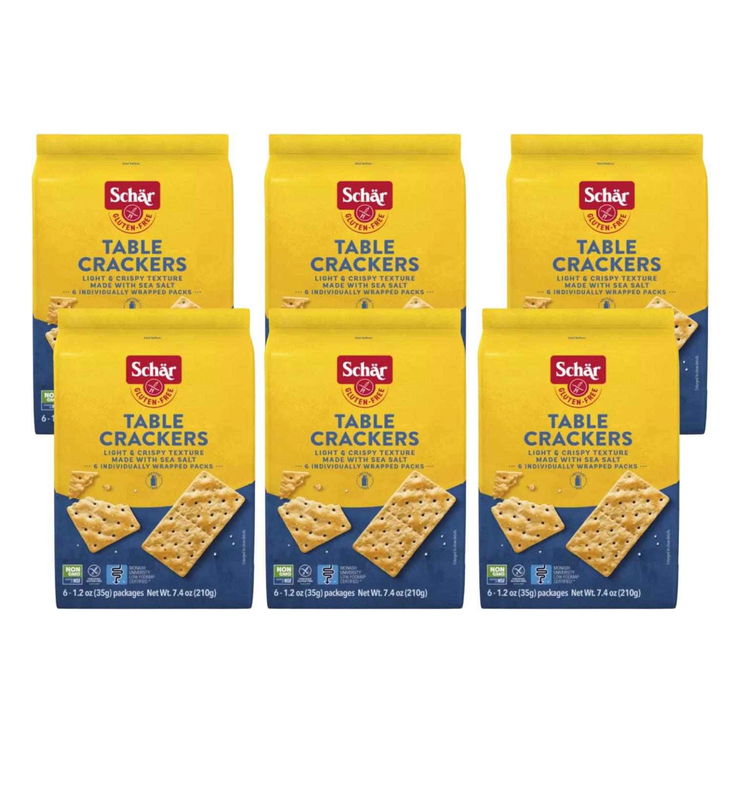 Schar Table Crackers 7.4 oz - Gluten Free, No GMOs, Lactose, Wheat - 6 Pack 7.4 Ounce - Buy Online on GoSupps.com