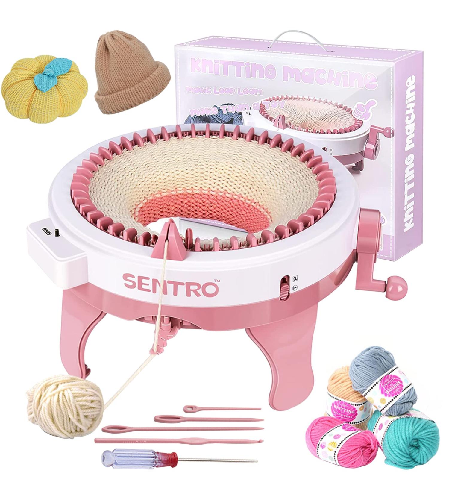 48-Needle Smart Knitting Loom Machine Kit in Brown - DIY Knit Scarf, Hat, Sock - Row Counter, Double Knit - For Adults/Kids - Buy Online on GoSupps.com