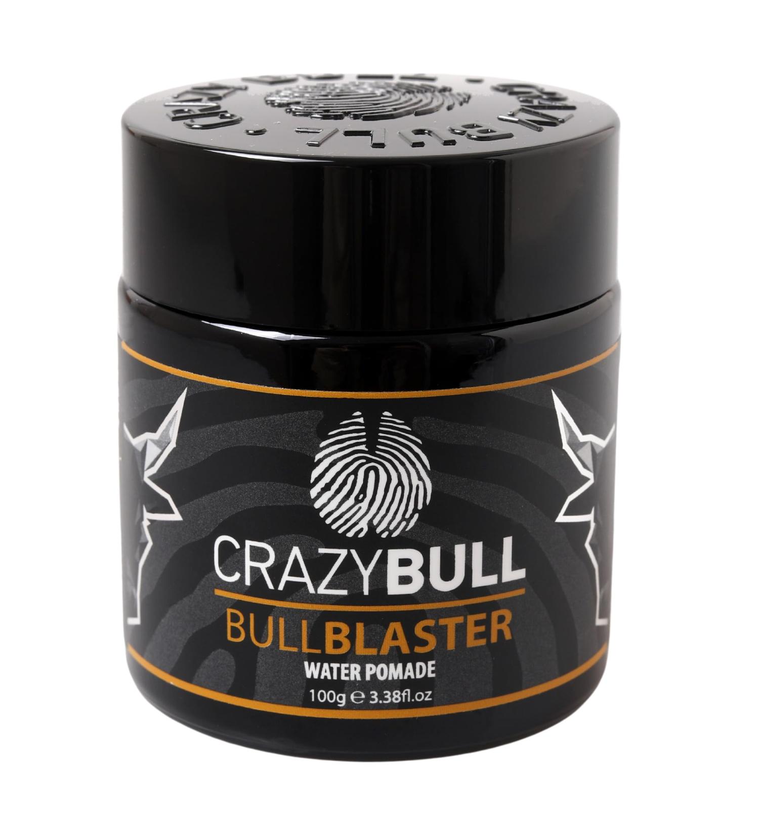 Crazy Bull Pomade - Vegan & Water-Based Strong Hold Hair Styler for Thickening & Volumizing - High Shine Finish with Artificial Beeswax - Light Cologne Scent - Buy Online on GoSupps.com