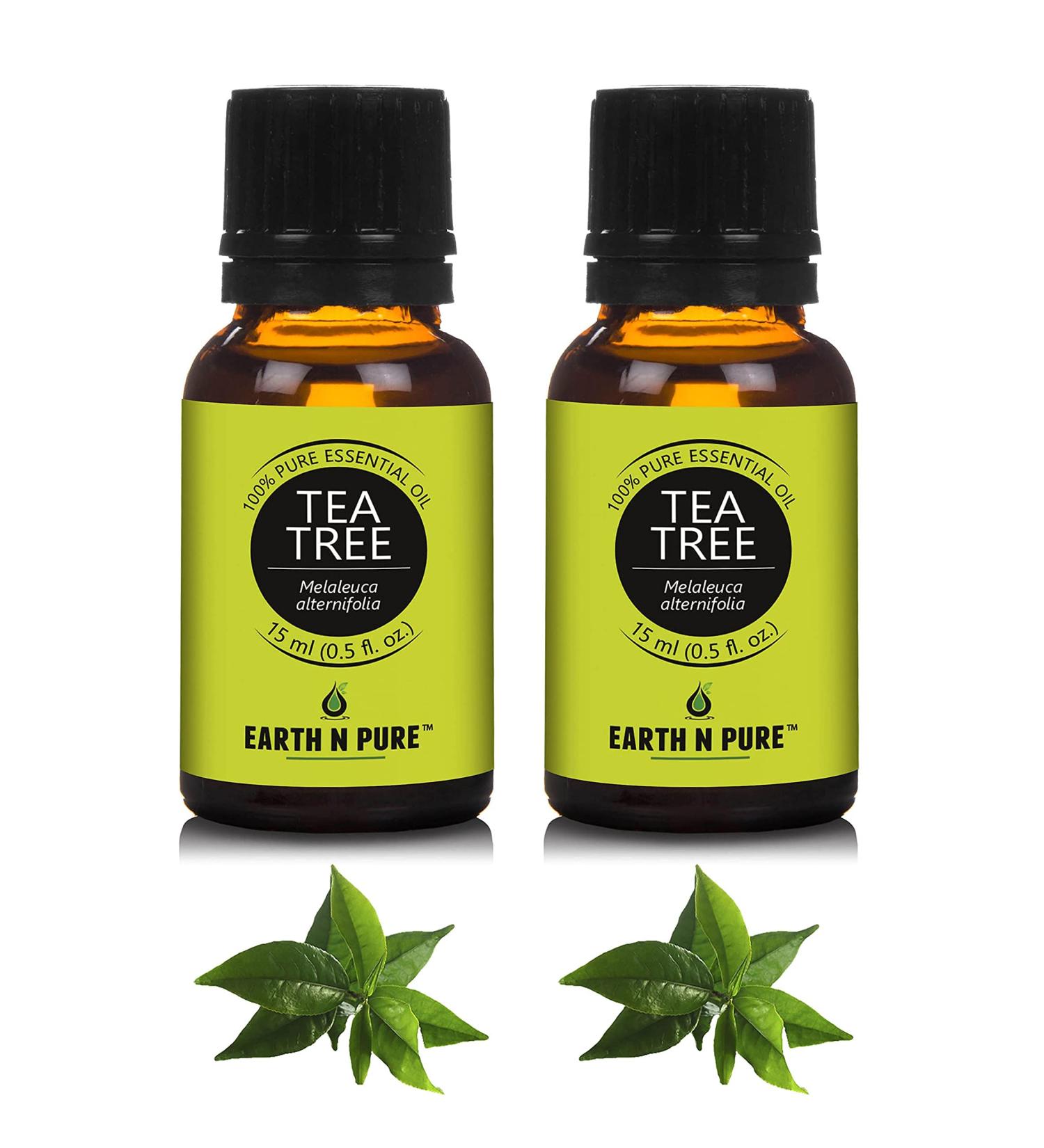Earth N Pure Tea Tree Essential Oil | Pack of 2 (15 ml Each) | 100% Pure Undiluted Natural and Therapeutic Grade - Perfect for Aromatherapy Skin Therapy & More - Buy Online on GoSupps.com