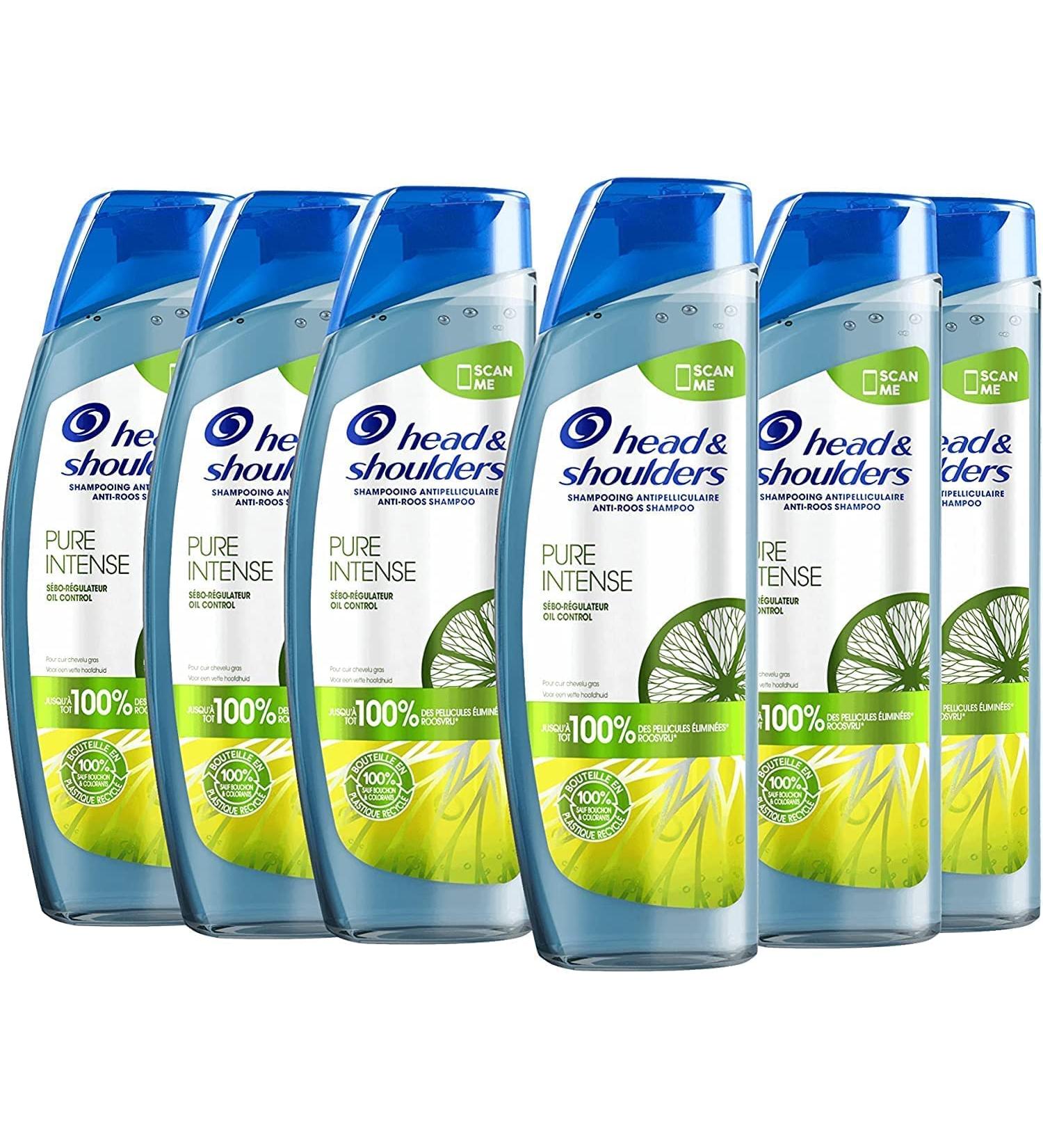 Head & Shoulders Pure Intense Sebum-Regulating Anti-Dandruff Shampoo - With Lemon - Up to 100% Dandruff Eliminated - 6x250ml - Buy Online on GoSupps.com