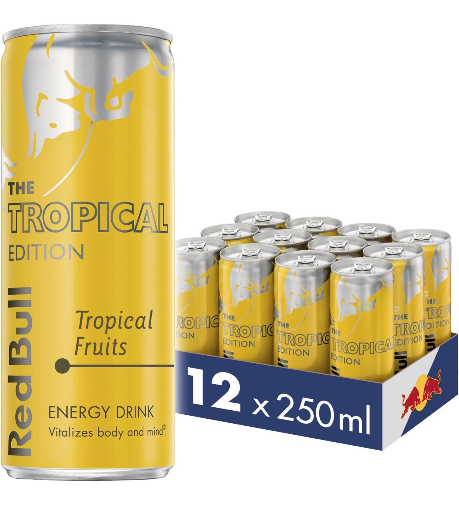 Red Bull Energy Drink Tropical Edition - Tropical Fruits - 250 ml Pack Of 12 - Buy Online on GoSupps.com