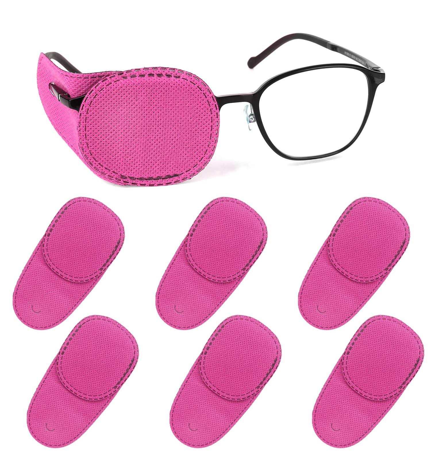 6pcs Reusable Glasses Eye Patch - Non-Woven Eye Patches for Adults & Kids | Lazy Eye Amblyopia Strabismus (Pink) - International Shipping - Buy Online on GoSupps.com