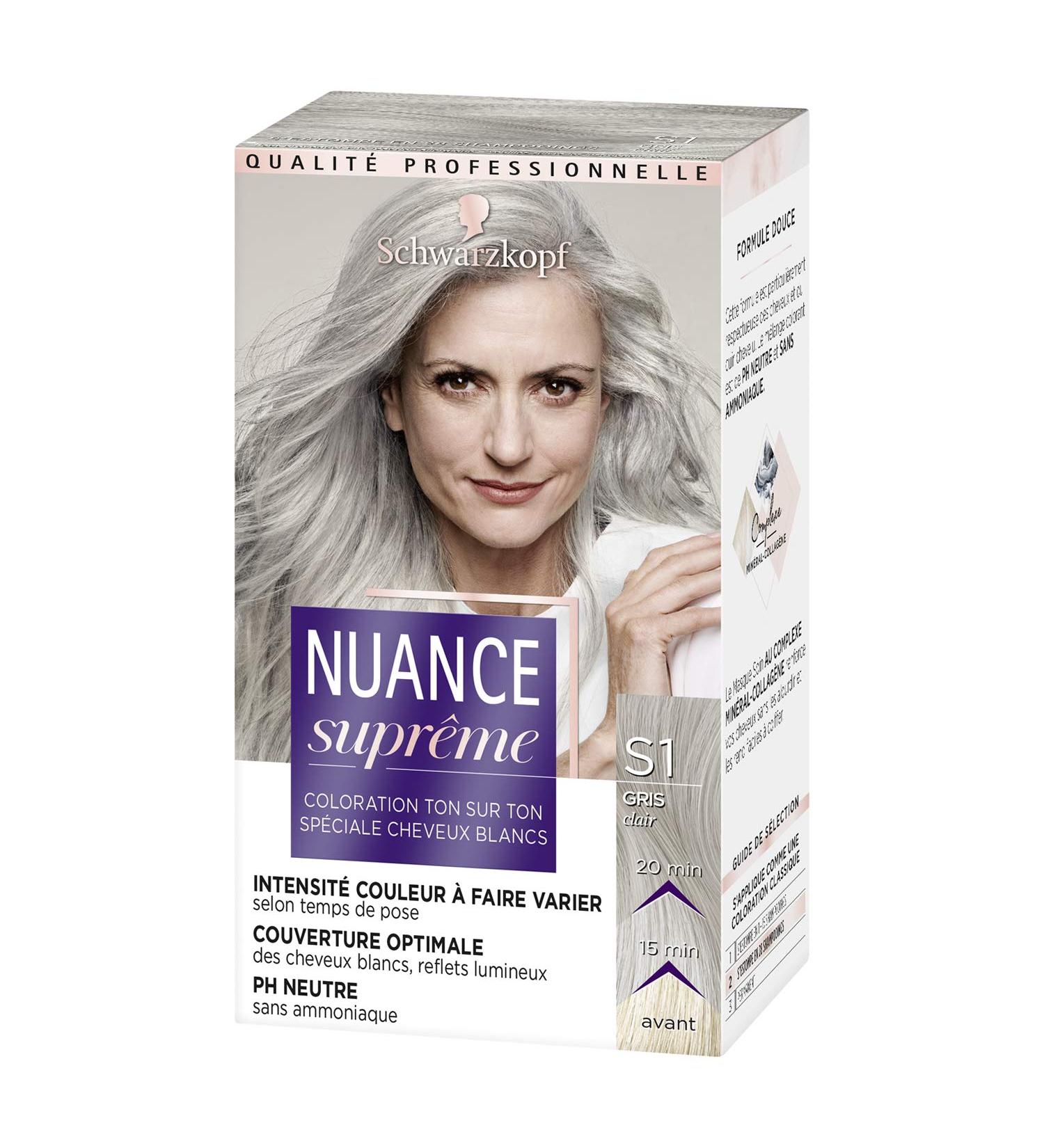 Schwarzkopf Schwarzkopf - Supreme Shade - Hair Color - Tone-on-Tone - Optimal Gray Coverage - pH Neutral - Ammonia-Free - Light Gray S1 - 60ml Box