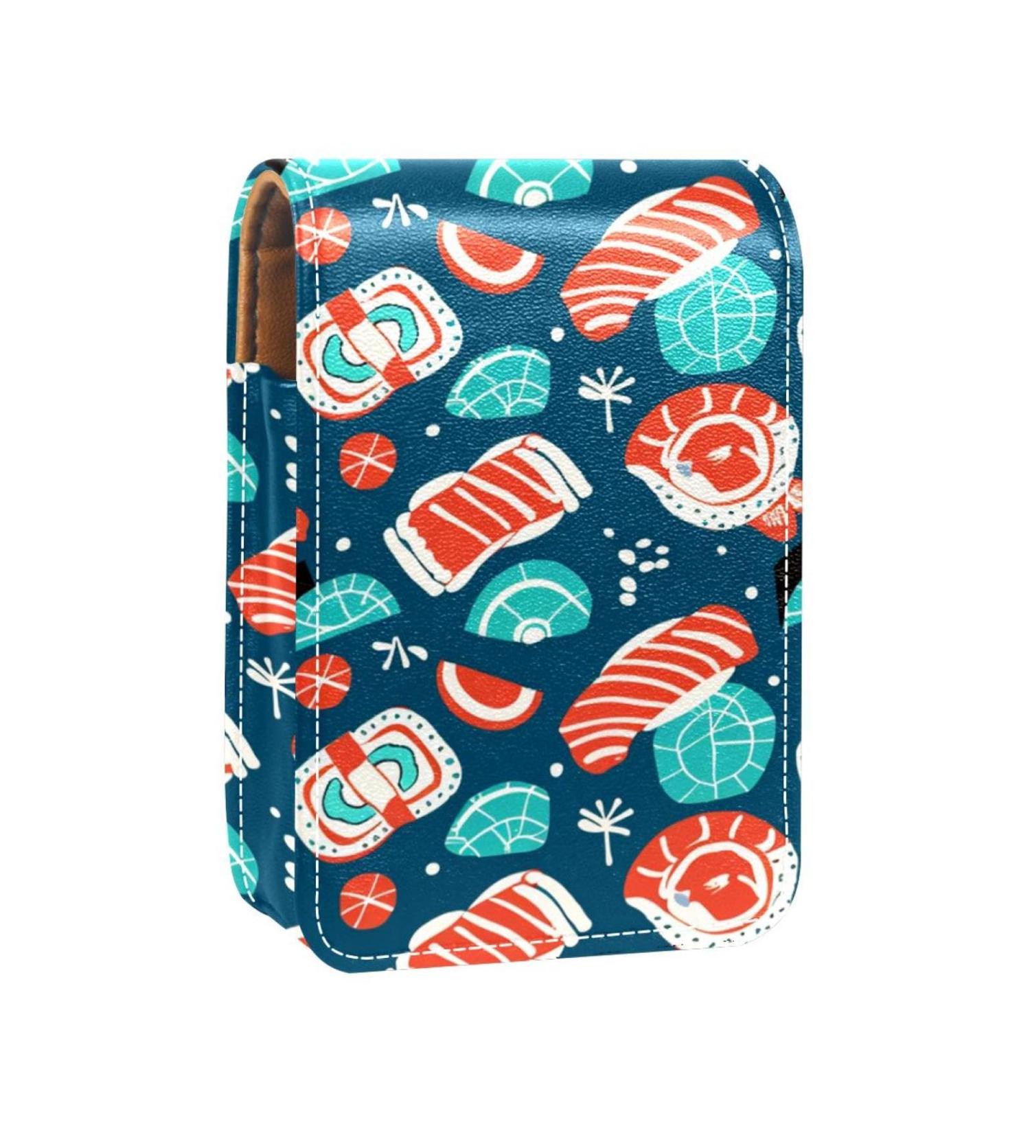 Travel Lipstick Organizer Case | Portable Makeup Bag with Mirror | Sushi Design W987j0ziez - Perfect for International Shipping - Buy Online on GoSupps.com