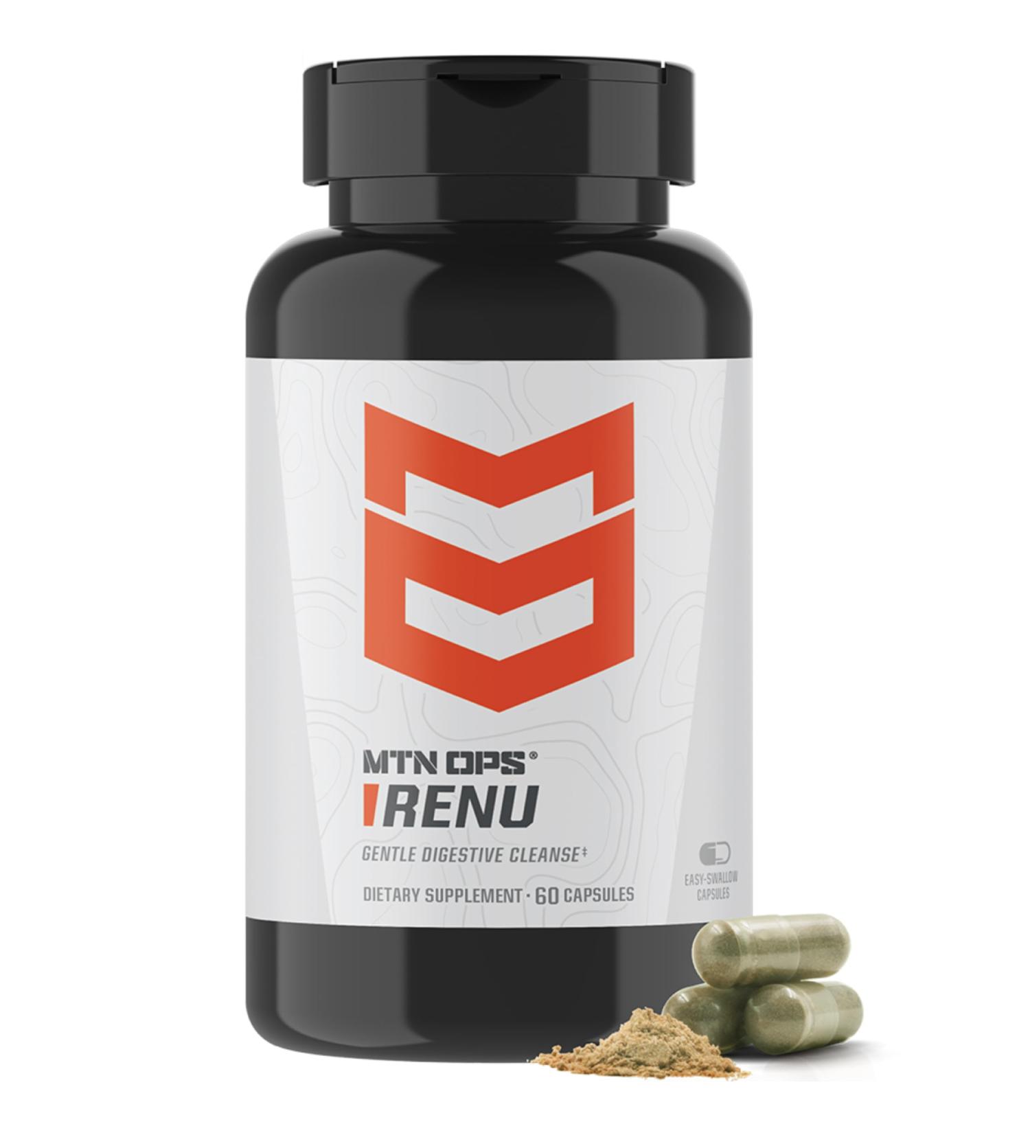 MTN OPS Renu for Gentle Digestive Cleanse Psyllium Husk Powder for Digestive Health & Metabolism Booster 60 Capsules 30 Servings - Buy Online on GoSupps.com